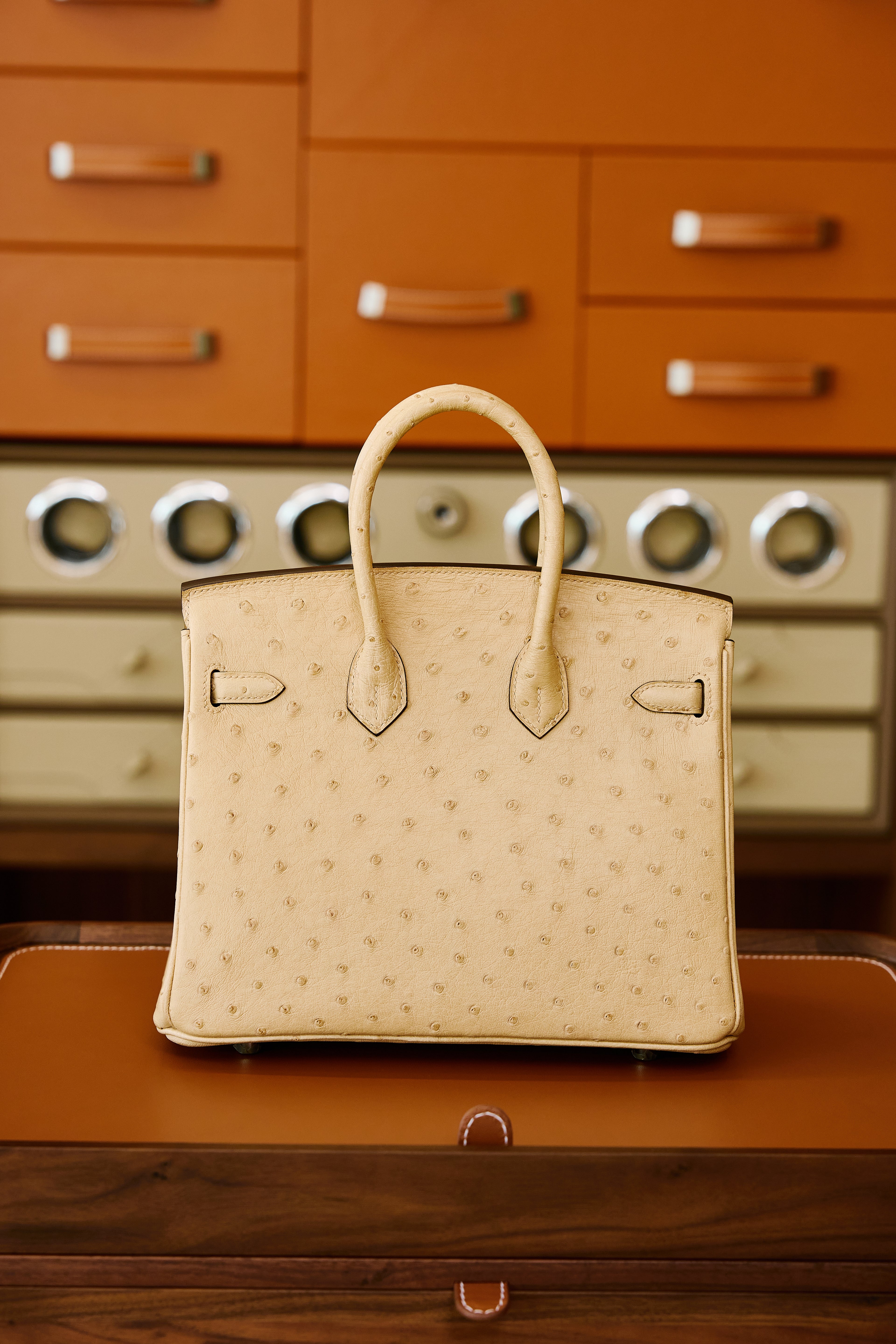 Birkin- All Handmade Golden / Sliver Chai  Ostrich leather