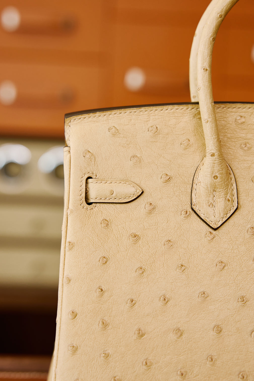 Birkin- All Handmade Golden / Sliver Chai  Ostrich leather