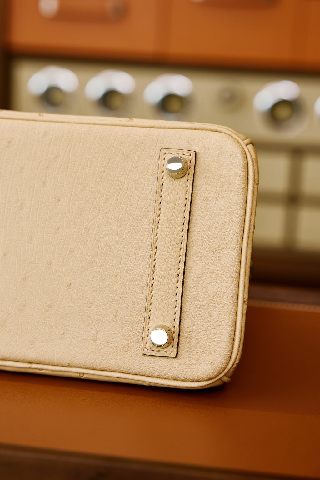 Birkin- All Handmade Golden / Sliver Chai  Ostrich leather