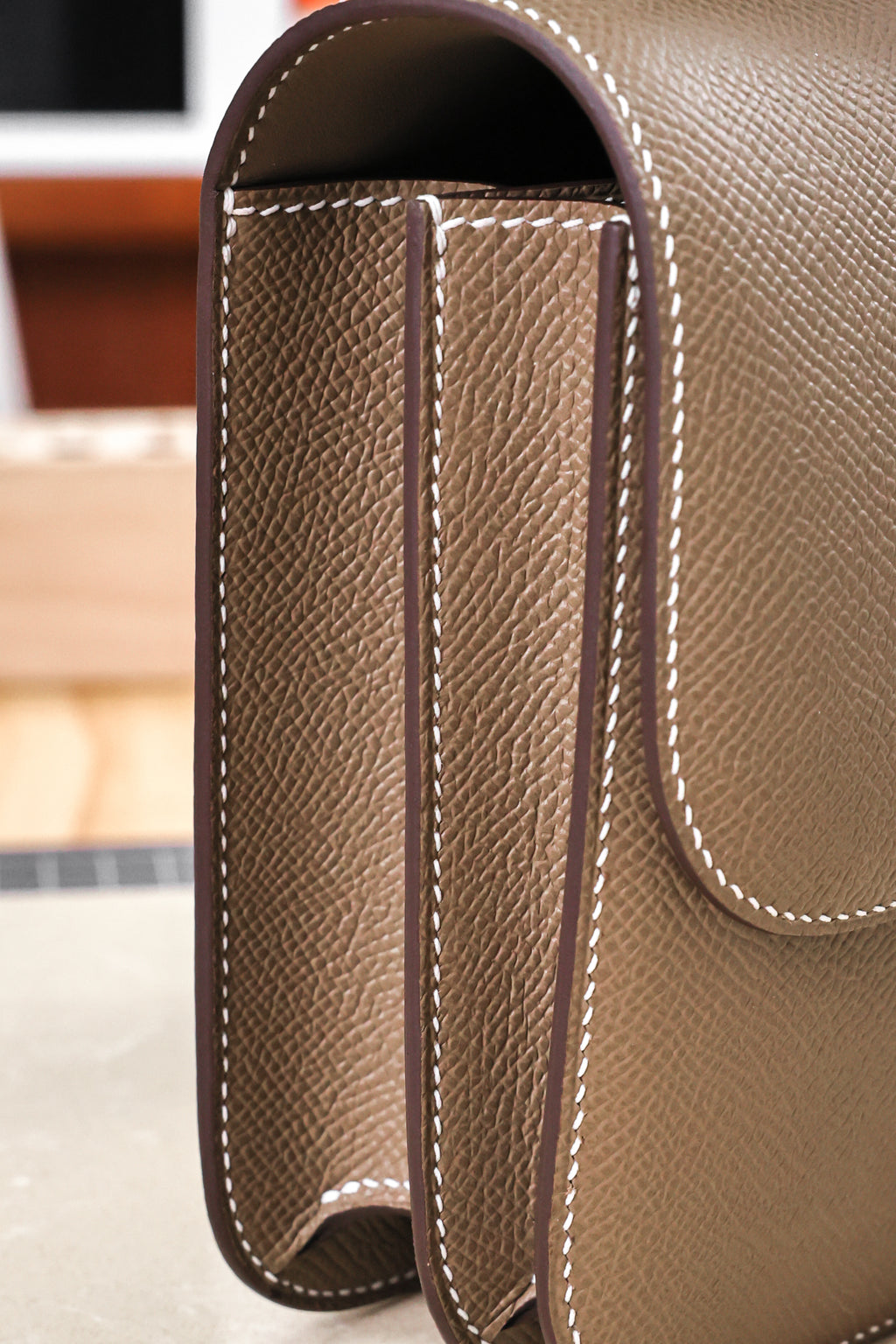 Constance- All Handmade Golden / Sliver Hardware Etoupe Ep eather