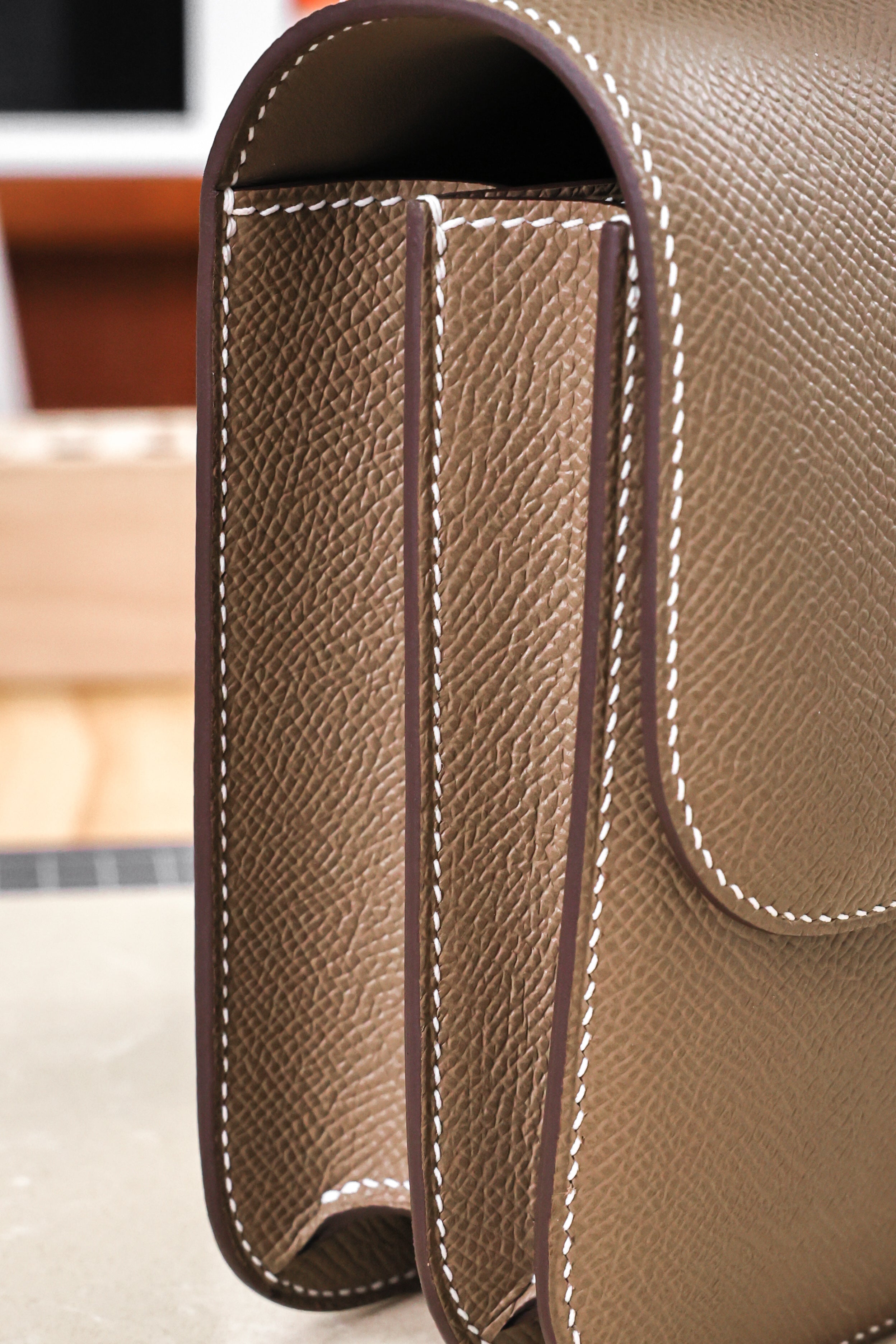 Constance- All Handmade Golden / Sliver Hardware Etoupe Ep eather