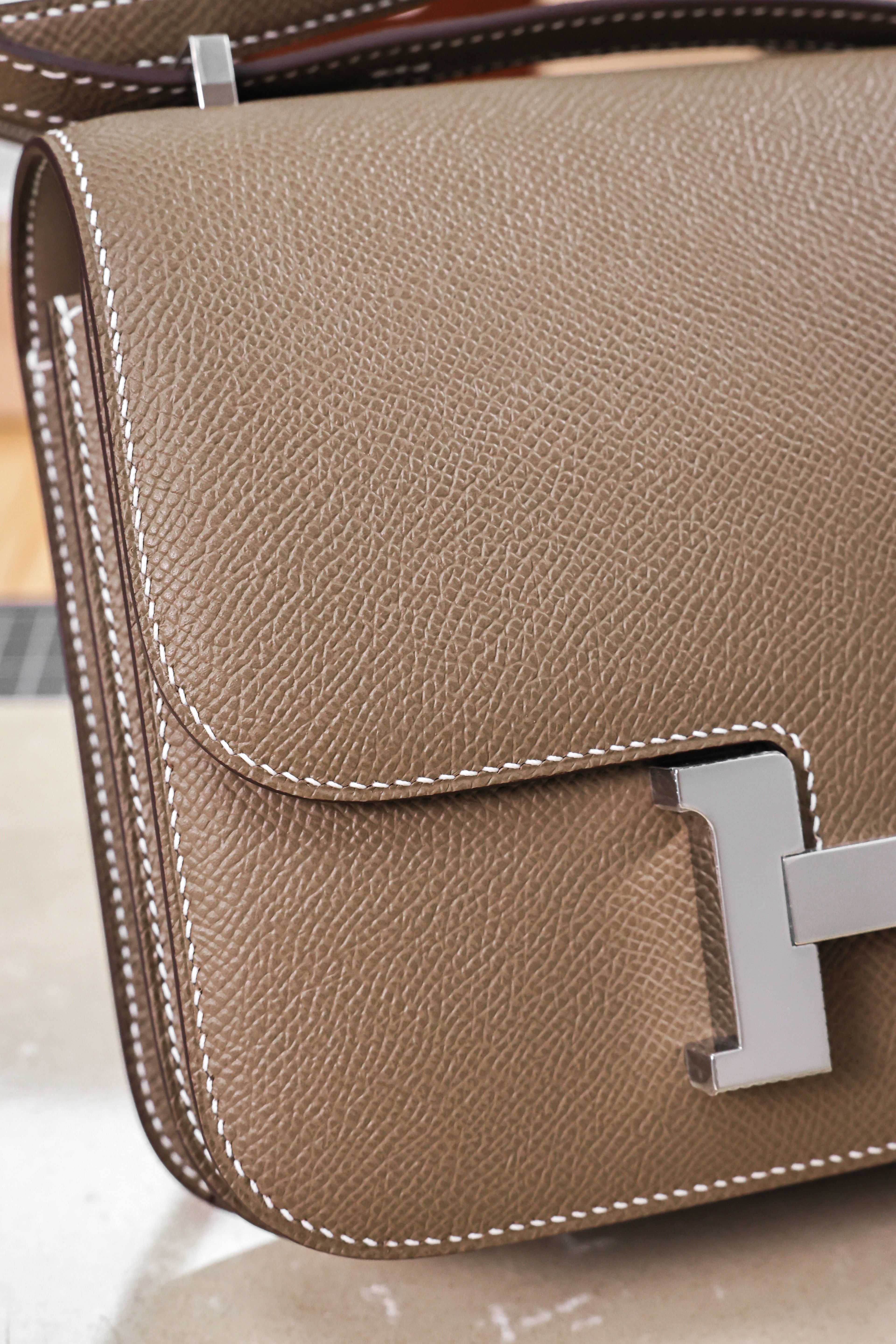 Constance- All Handmade Golden / Sliver Hardware Etoupe Ep eather