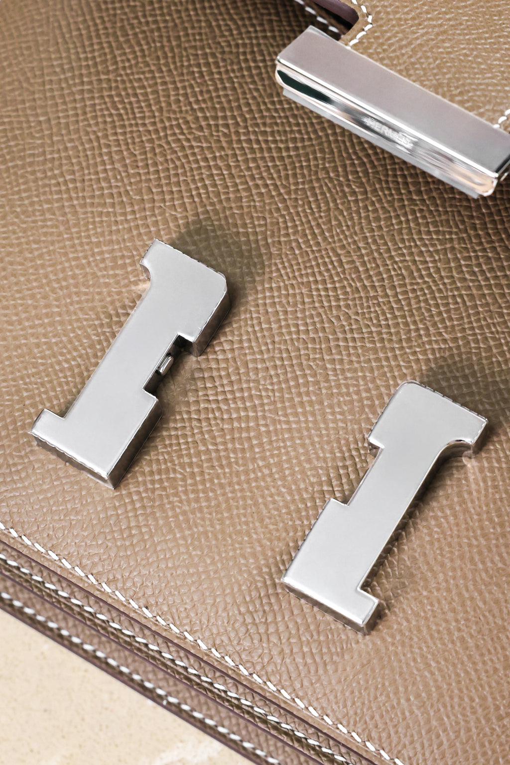 Constance- All Handmade Golden / Sliver Hardware Etoupe Ep eather