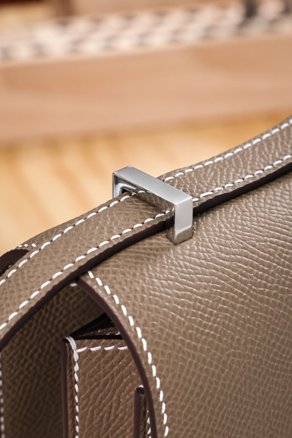 Constance- All Handmade Golden / Sliver Hardware Etoupe Ep eather