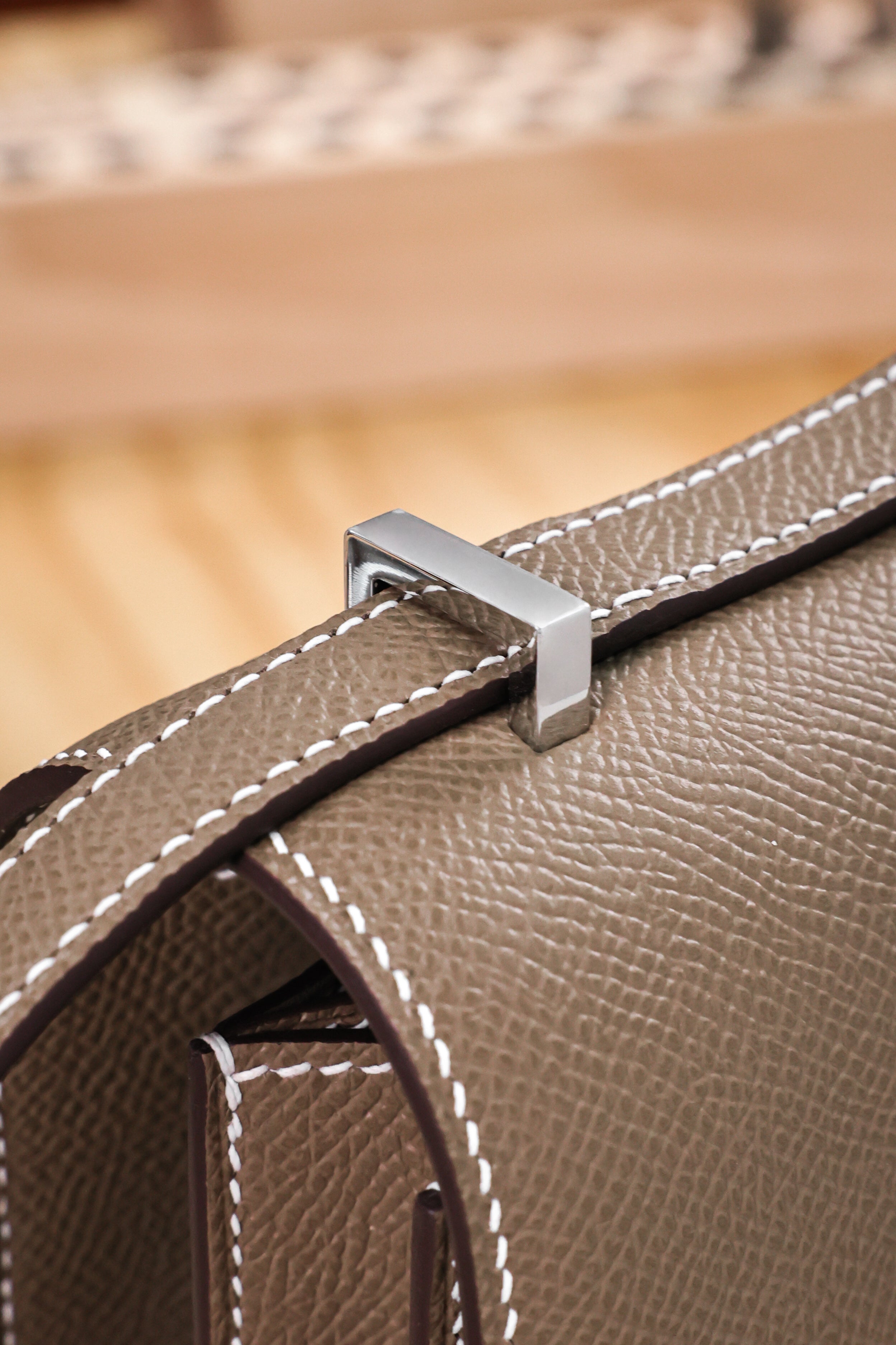 Constance- All Handmade Golden / Sliver Hardware Etoupe Ep eather