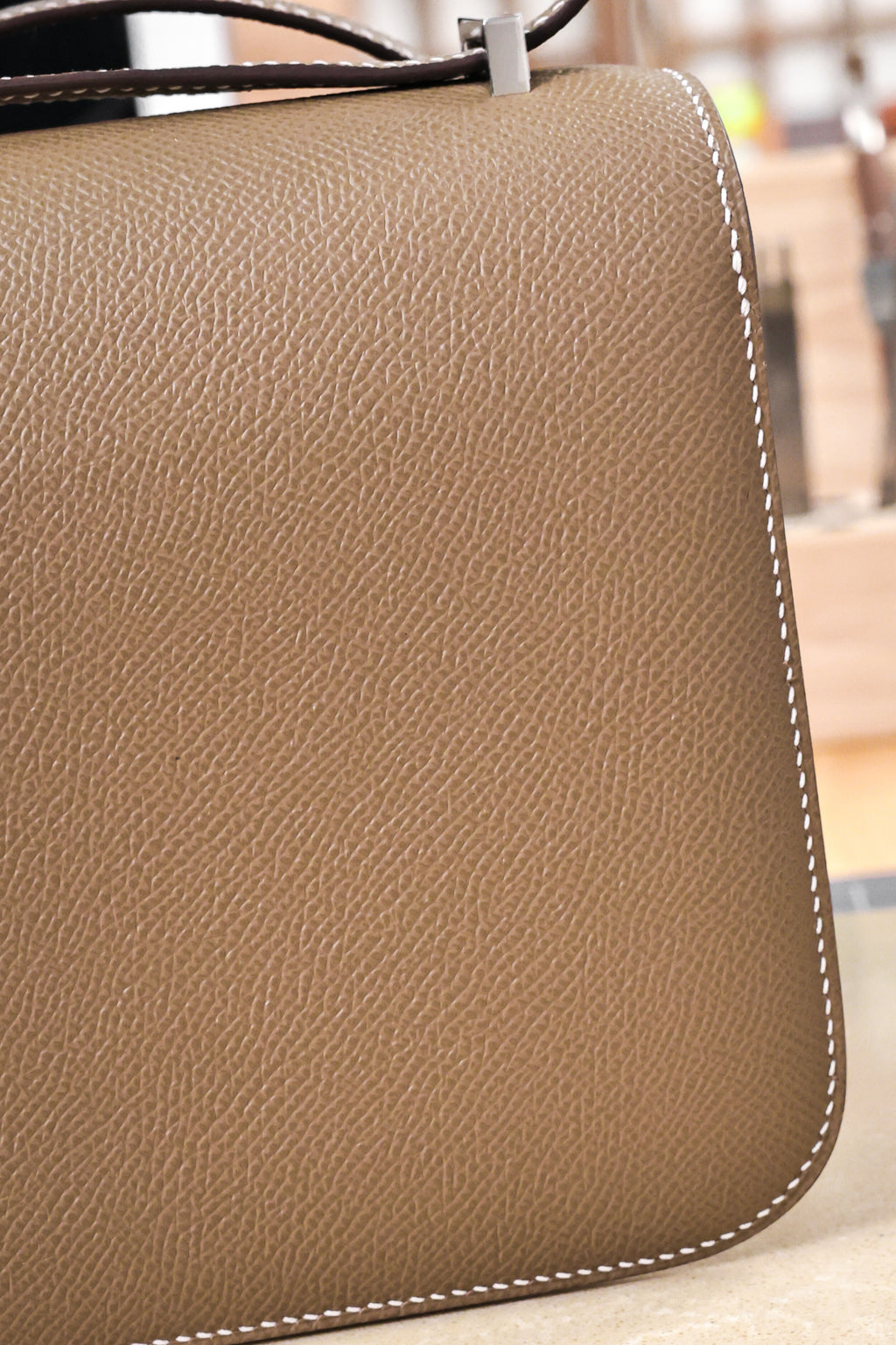 Constance- All Handmade Golden / Sliver Hardware Etoupe Ep eather