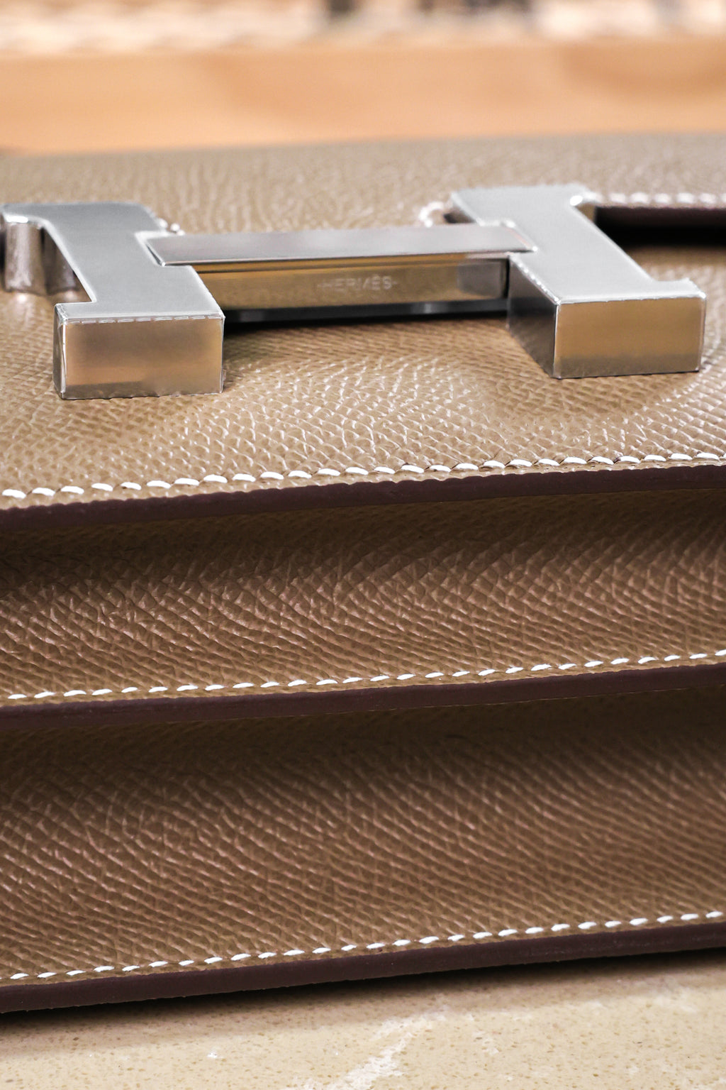 Constance- All Handmade Golden / Sliver Hardware Etoupe Ep eather