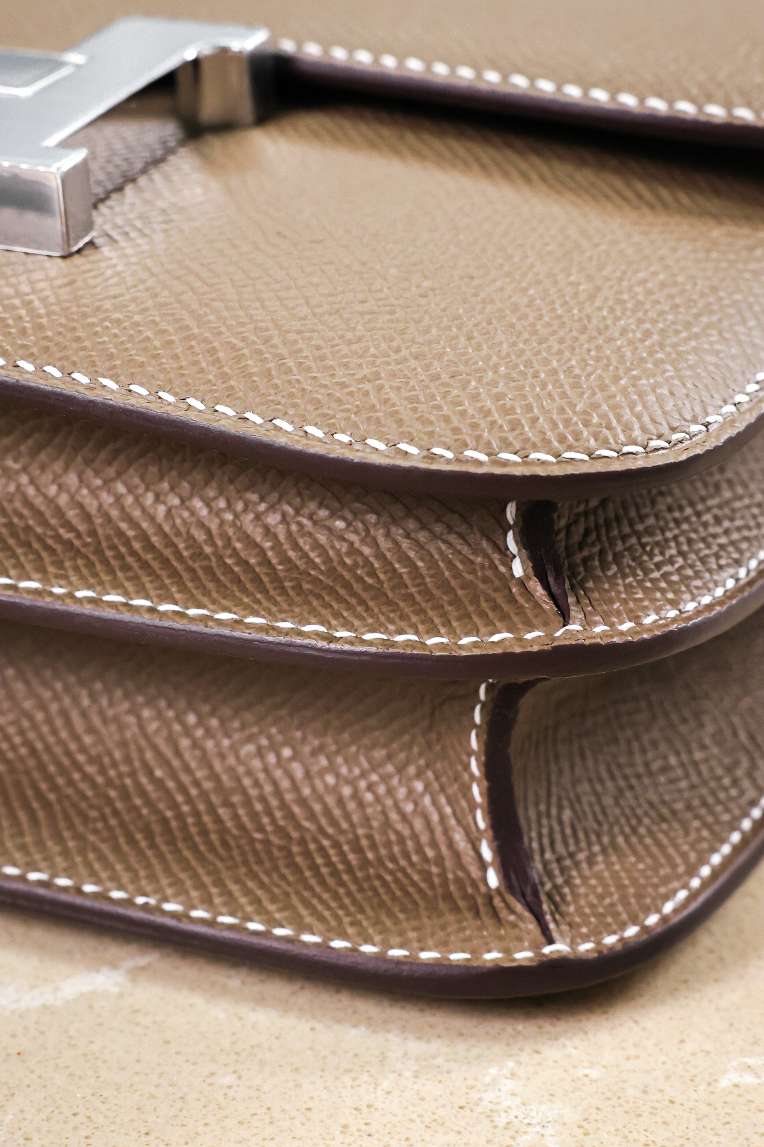 Constance- All Handmade Golden / Sliver Hardware Etoupe Ep eather