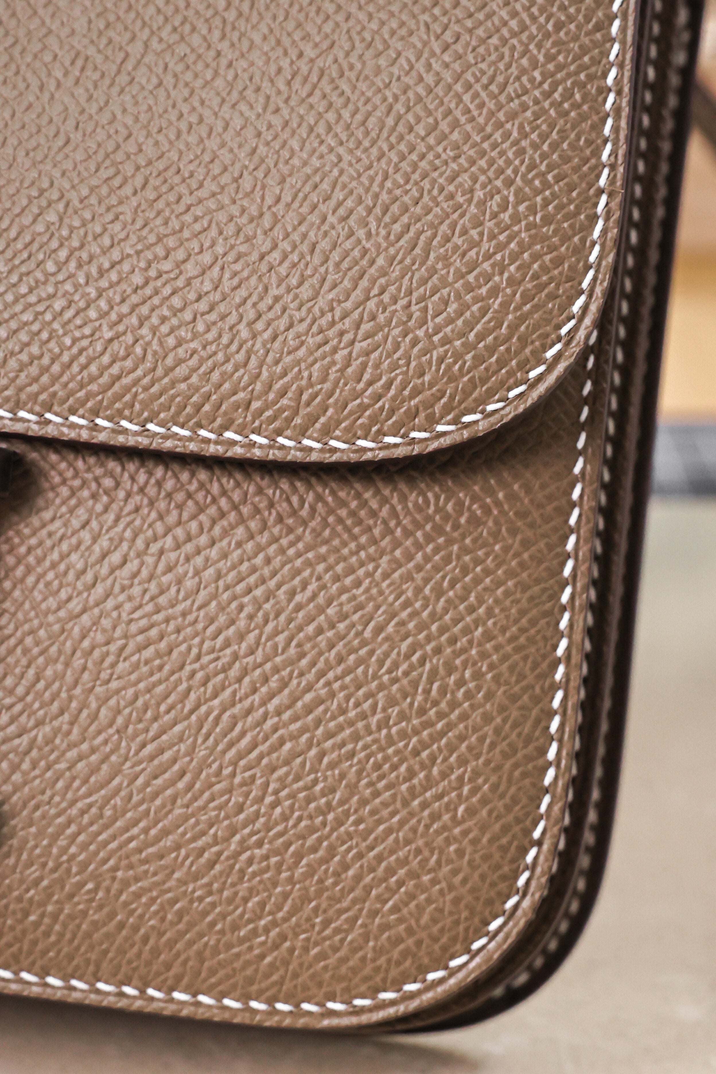 Constance- All Handmade Golden / Sliver Hardware Etoupe Ep eather