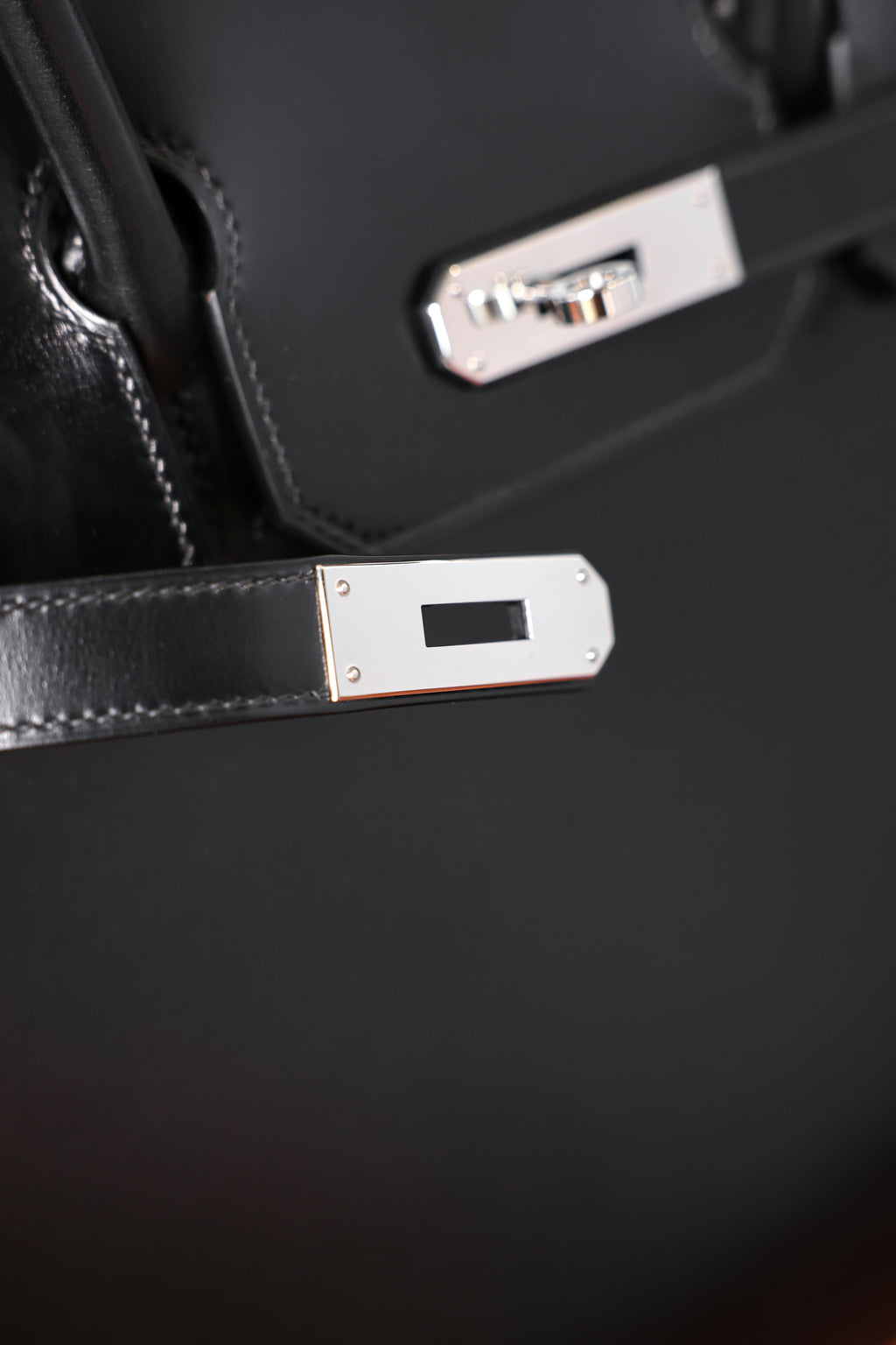 Birkin- All Handmade Golden / Sliver Noir box leather