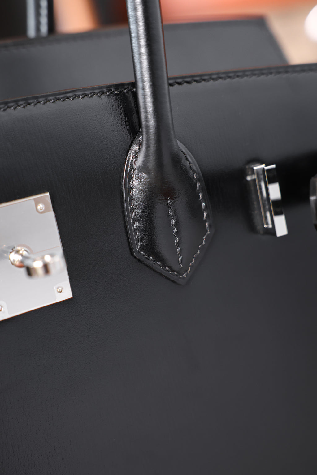 Birkin- All Handmade Golden / Sliver Noir box leather