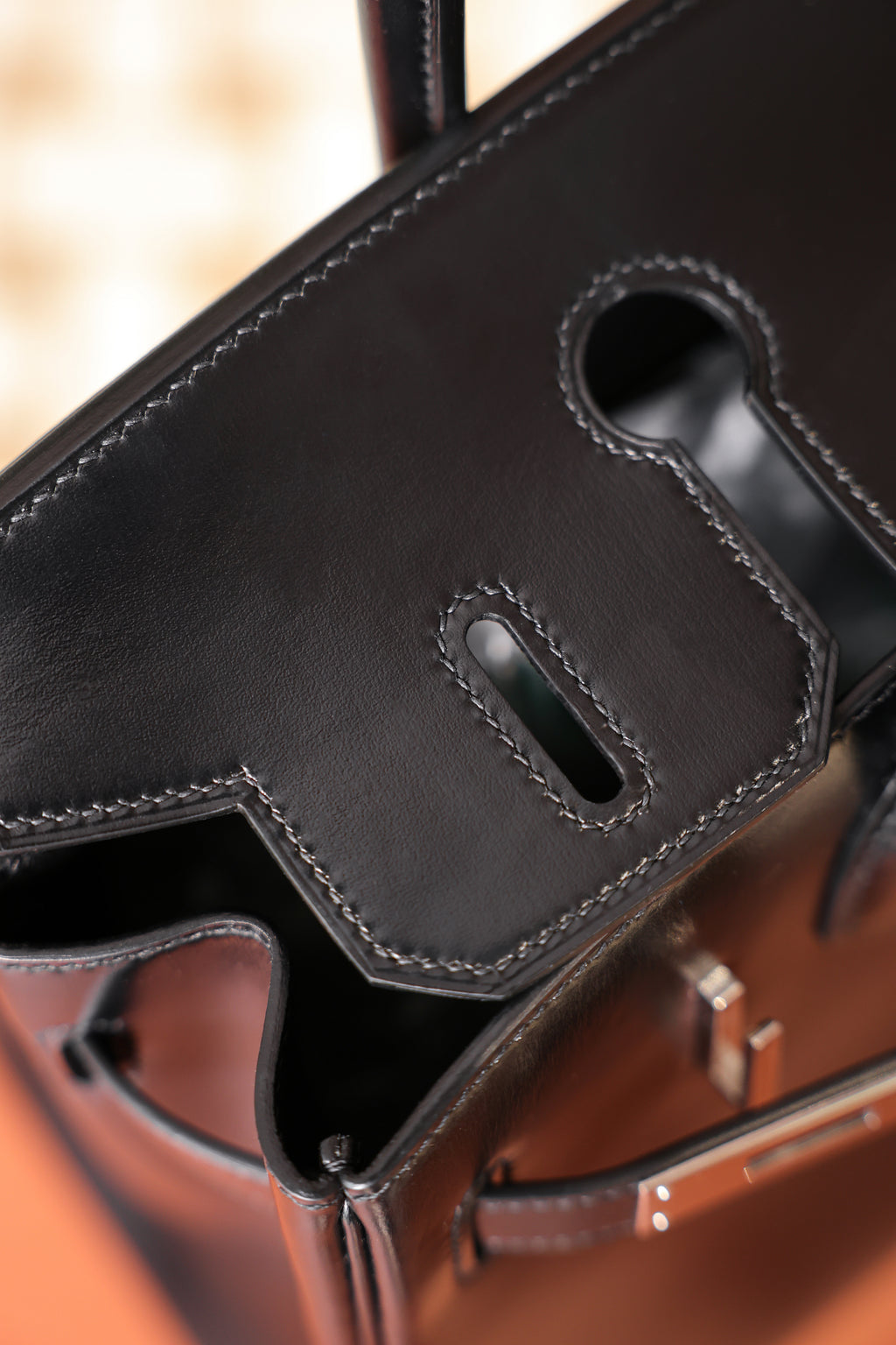 Birkin- All Handmade Golden / Sliver Noir box leather