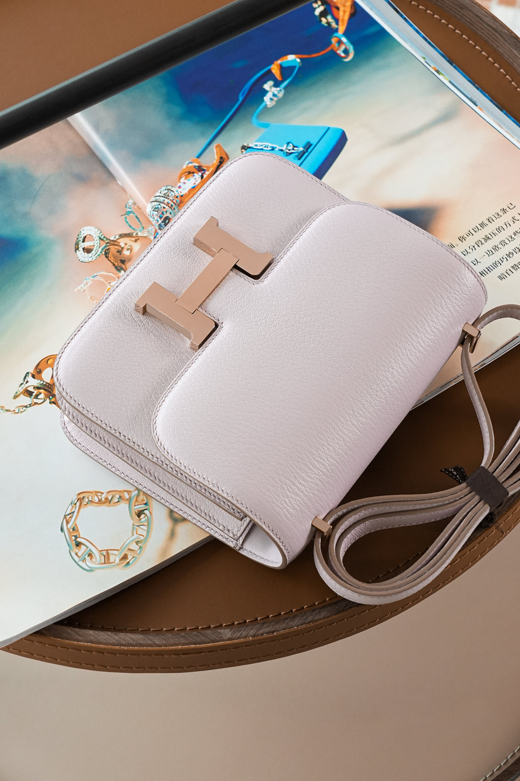 Constance- All Handmade Golden / Sliver Almond powder ep leather