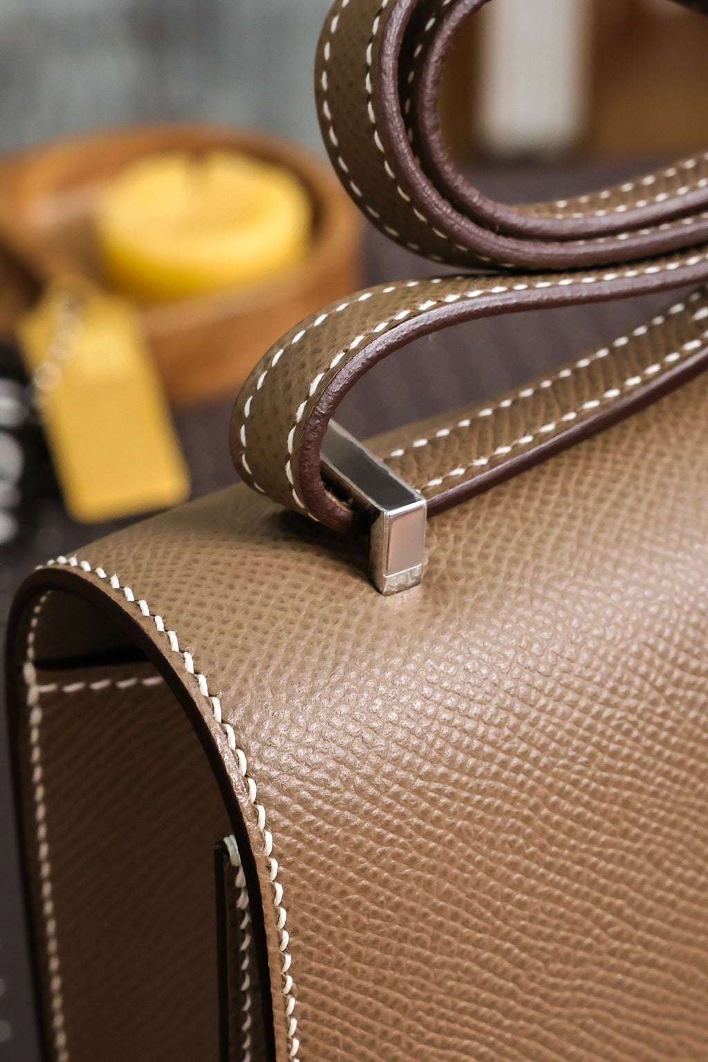 Constance- All Handmade Golden / Sliver Etoupe ep leather