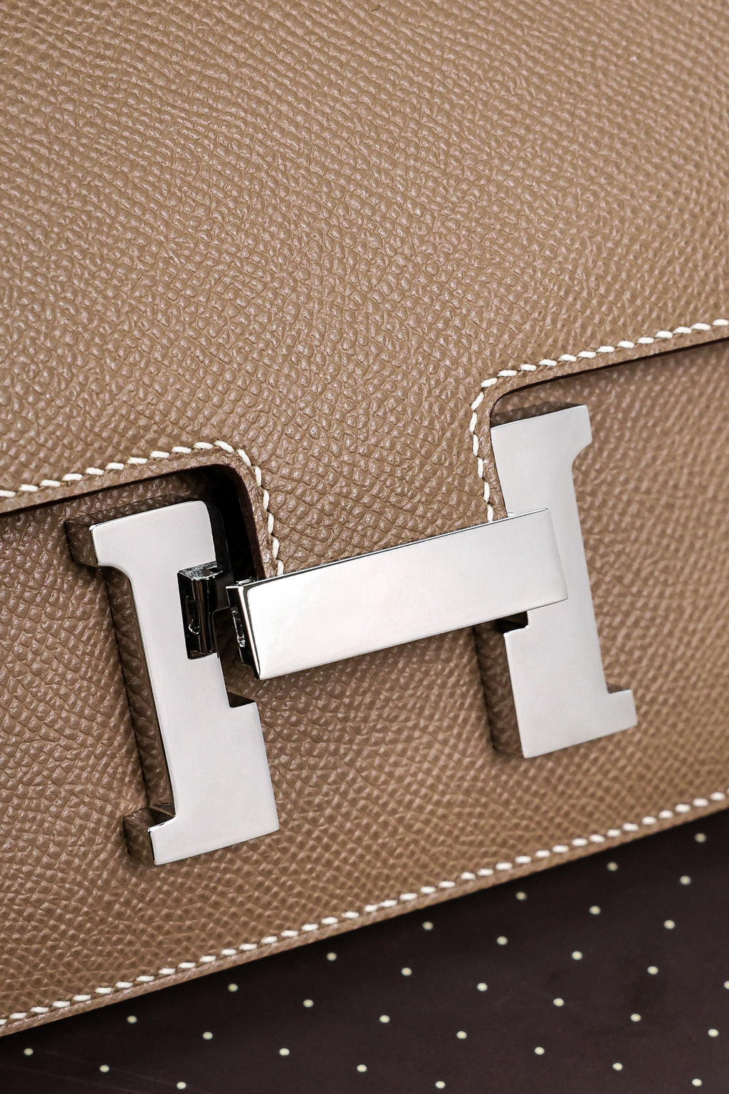 Constance- All Handmade Golden / Sliver Etoupe ep leather