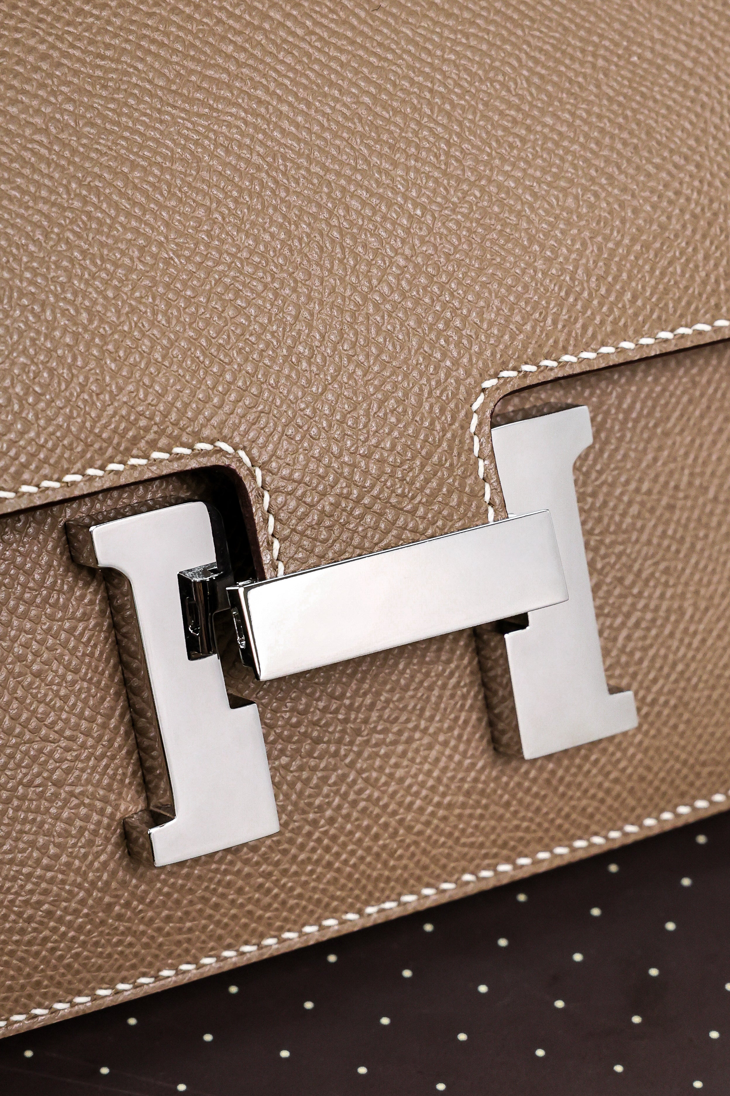 Constance- All Handmade Golden / Sliver Etoupe ep leather