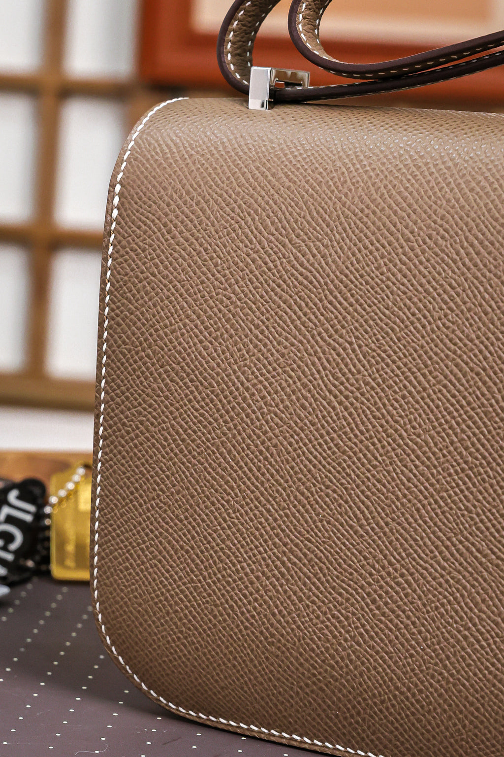 Constance- All Handmade Golden / Sliver Etoupe ep leather