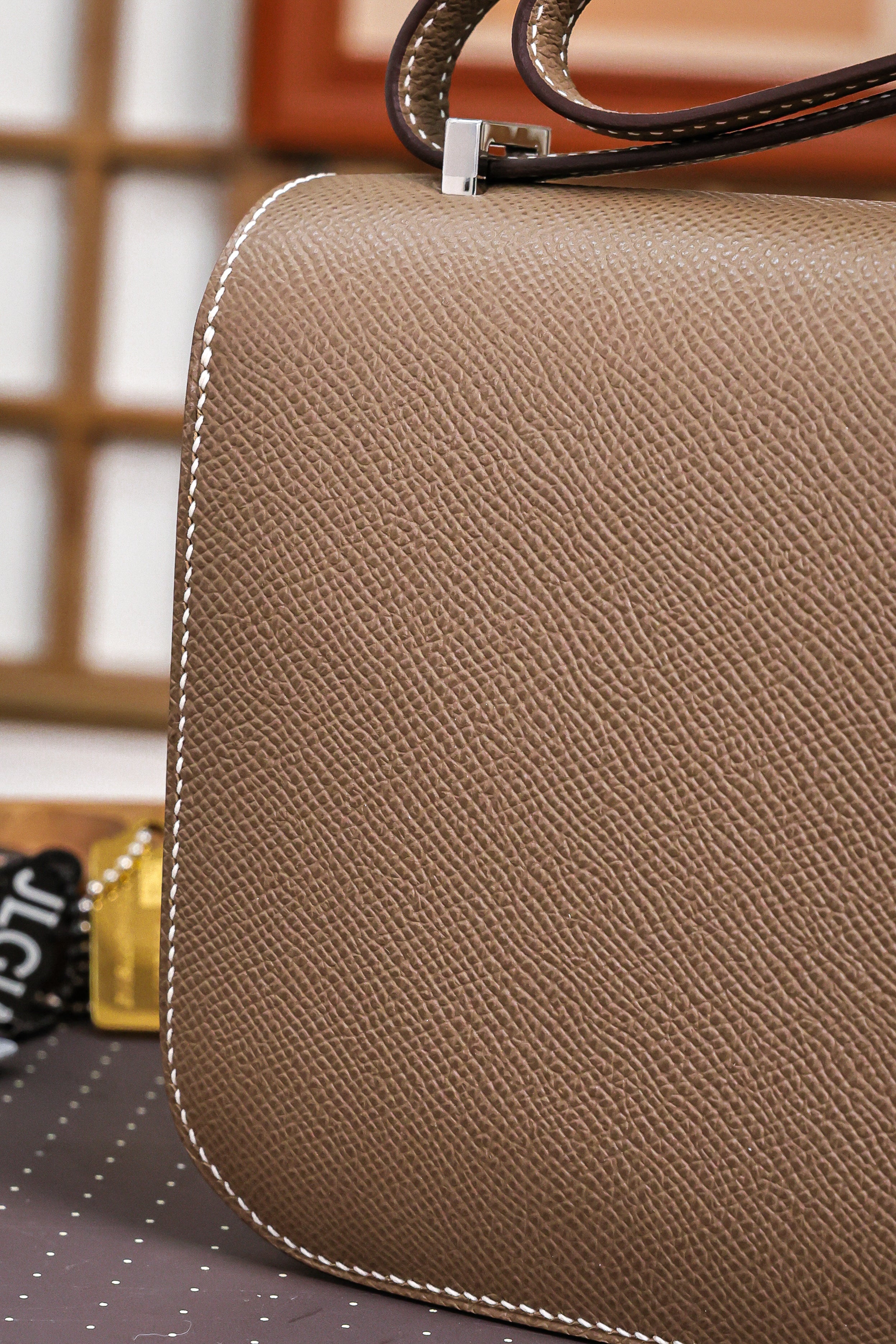 Constance- All Handmade Golden / Sliver Etoupe ep leather