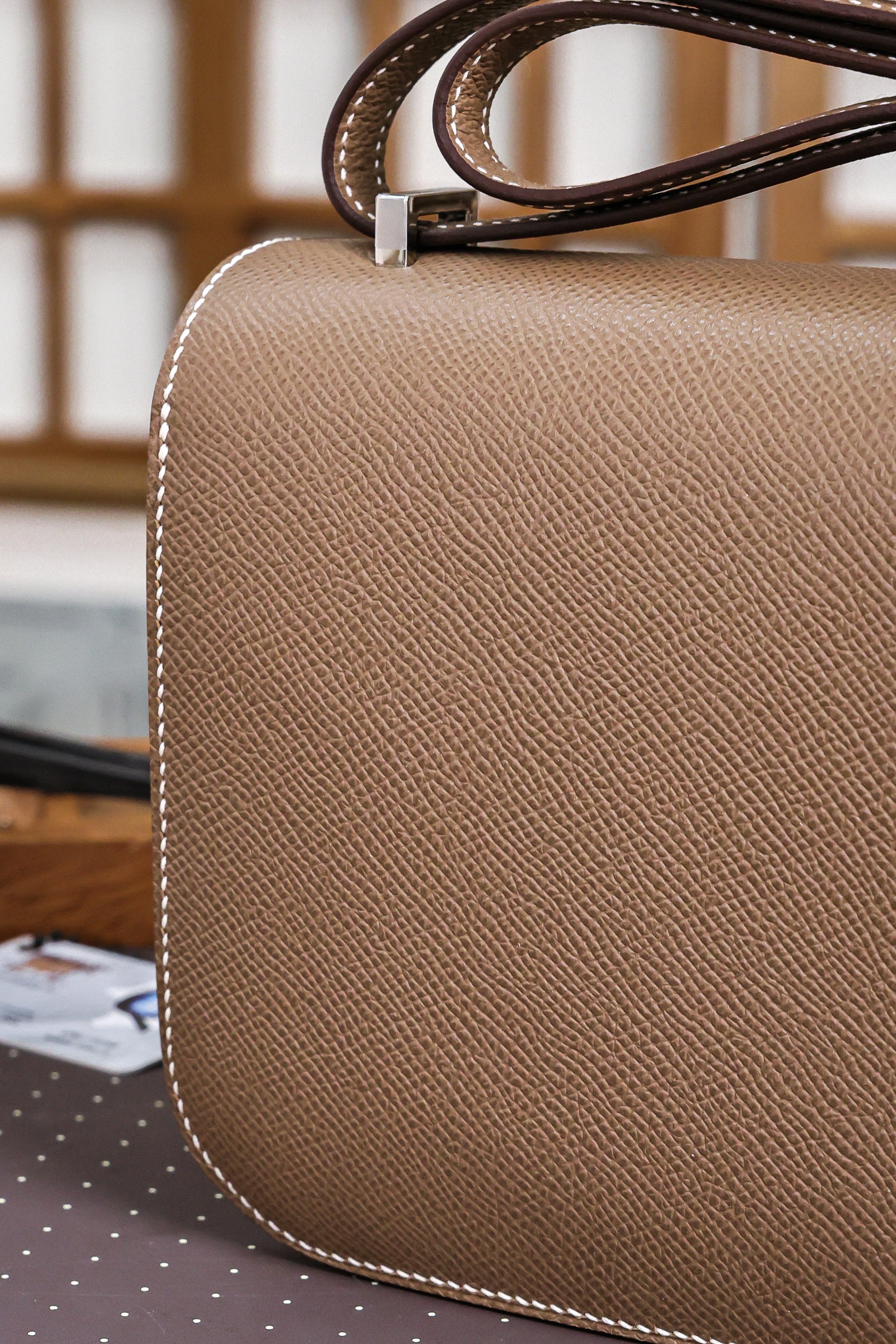 Constance- All Handmade Golden / Sliver Etoupe ep leather