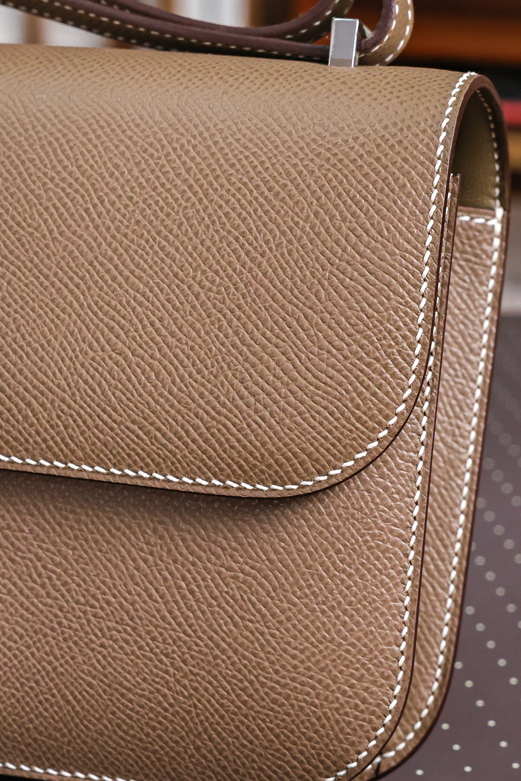 Constance- All Handmade Golden / Sliver Etoupe ep leather