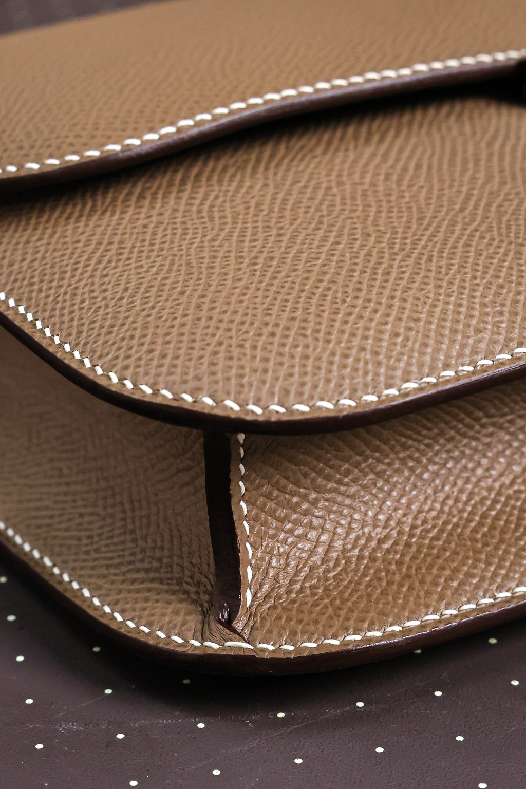 Constance- All Handmade Golden / Sliver Etoupe ep leather