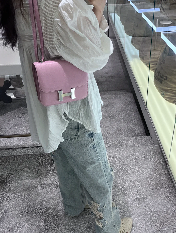 Constance- All Handmade Golden / Sliver Almond powder ep leather