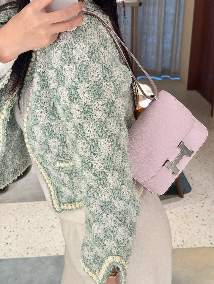 Constance- All Handmade Golden / Sliver Almond powder ep leather