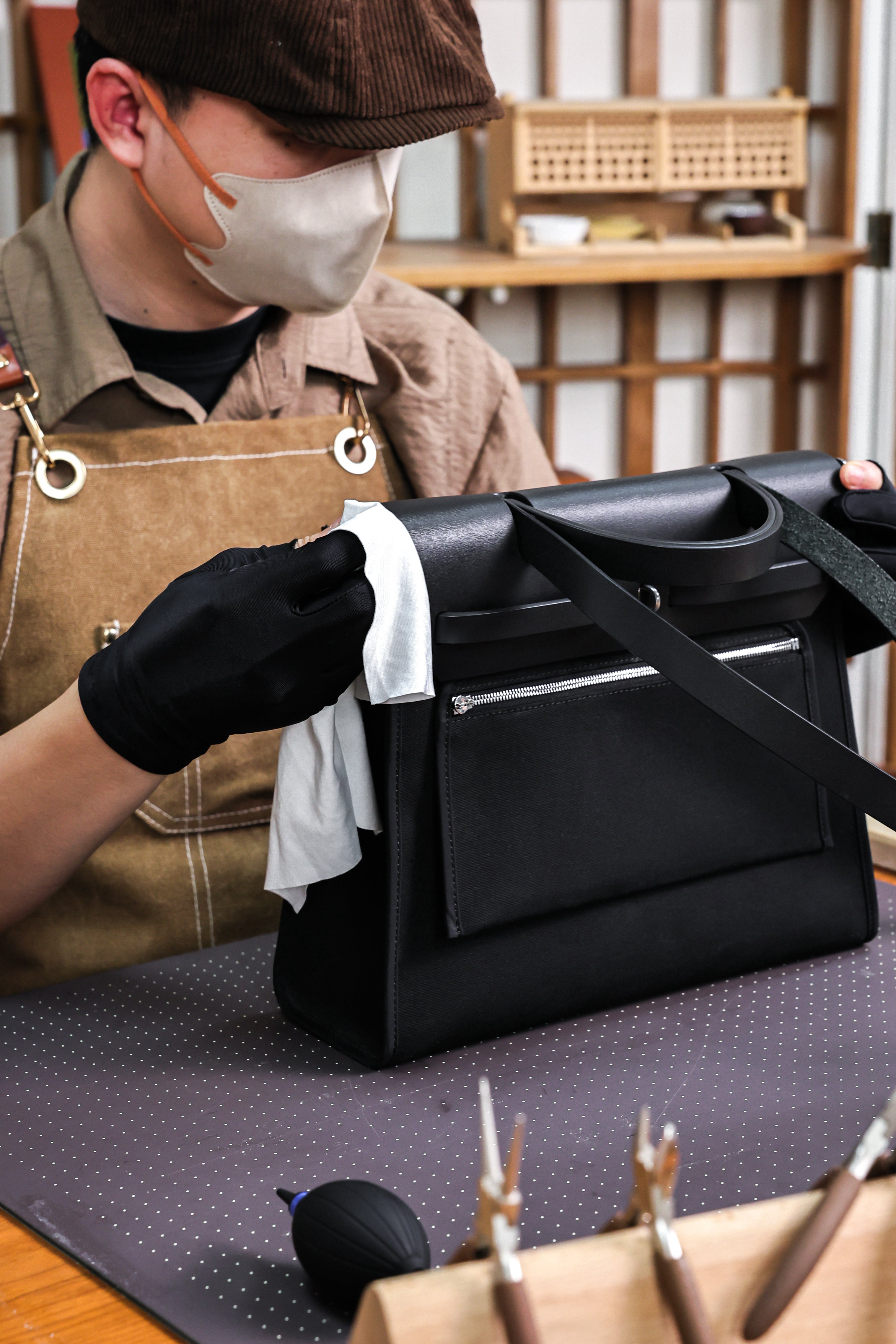 Herbag- All Handmade Golden / Sliver Hardware Nior Canvas mixed with leather