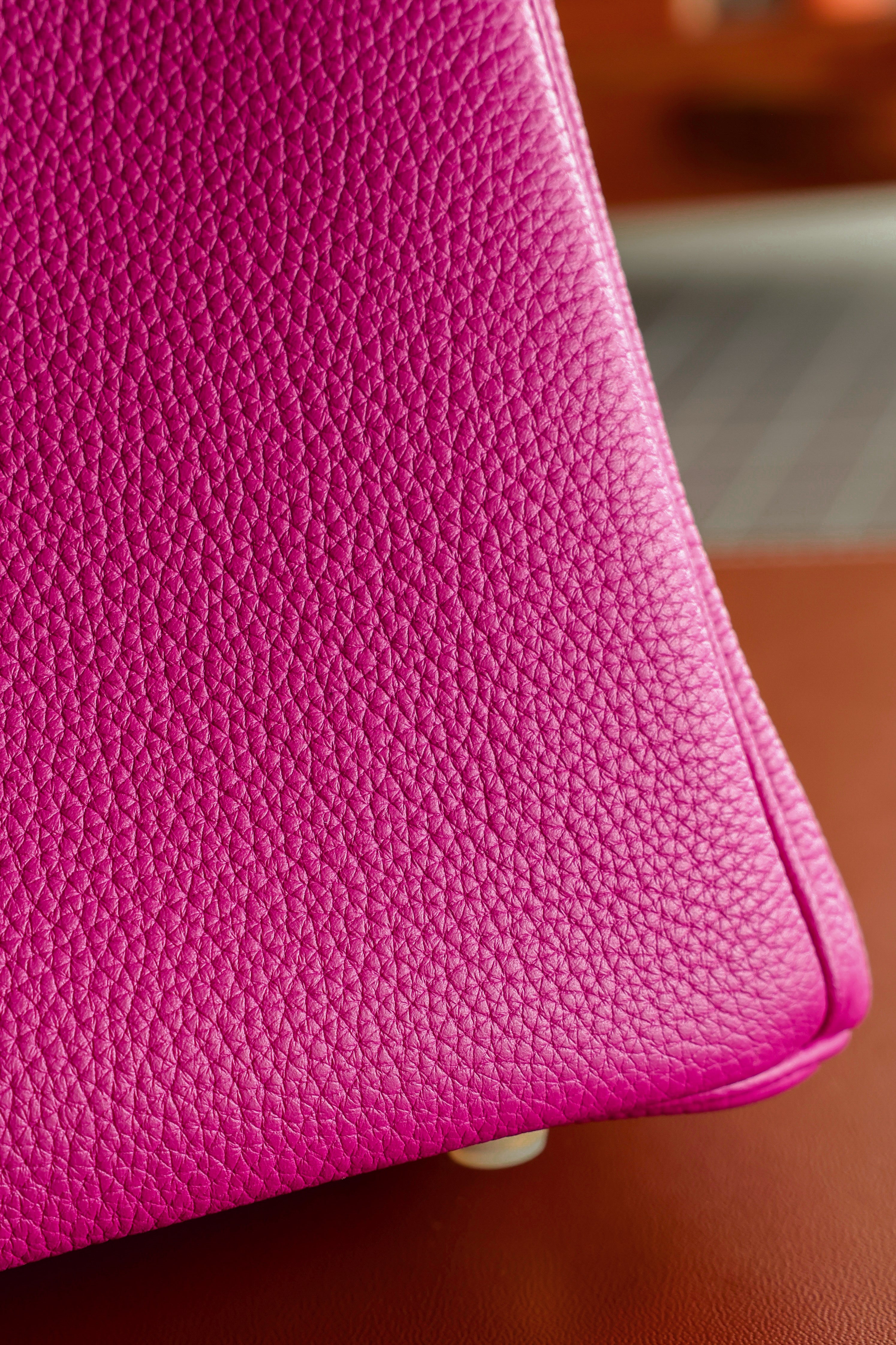 Birkin- All Handmade Golden / Sliver Rose purple swift/Crocodile leather