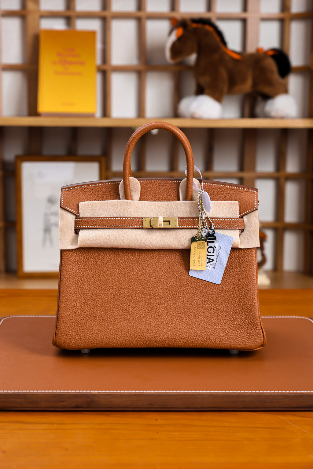 Birkin- All Handmade Golden / Sliver Golden brown swift leather