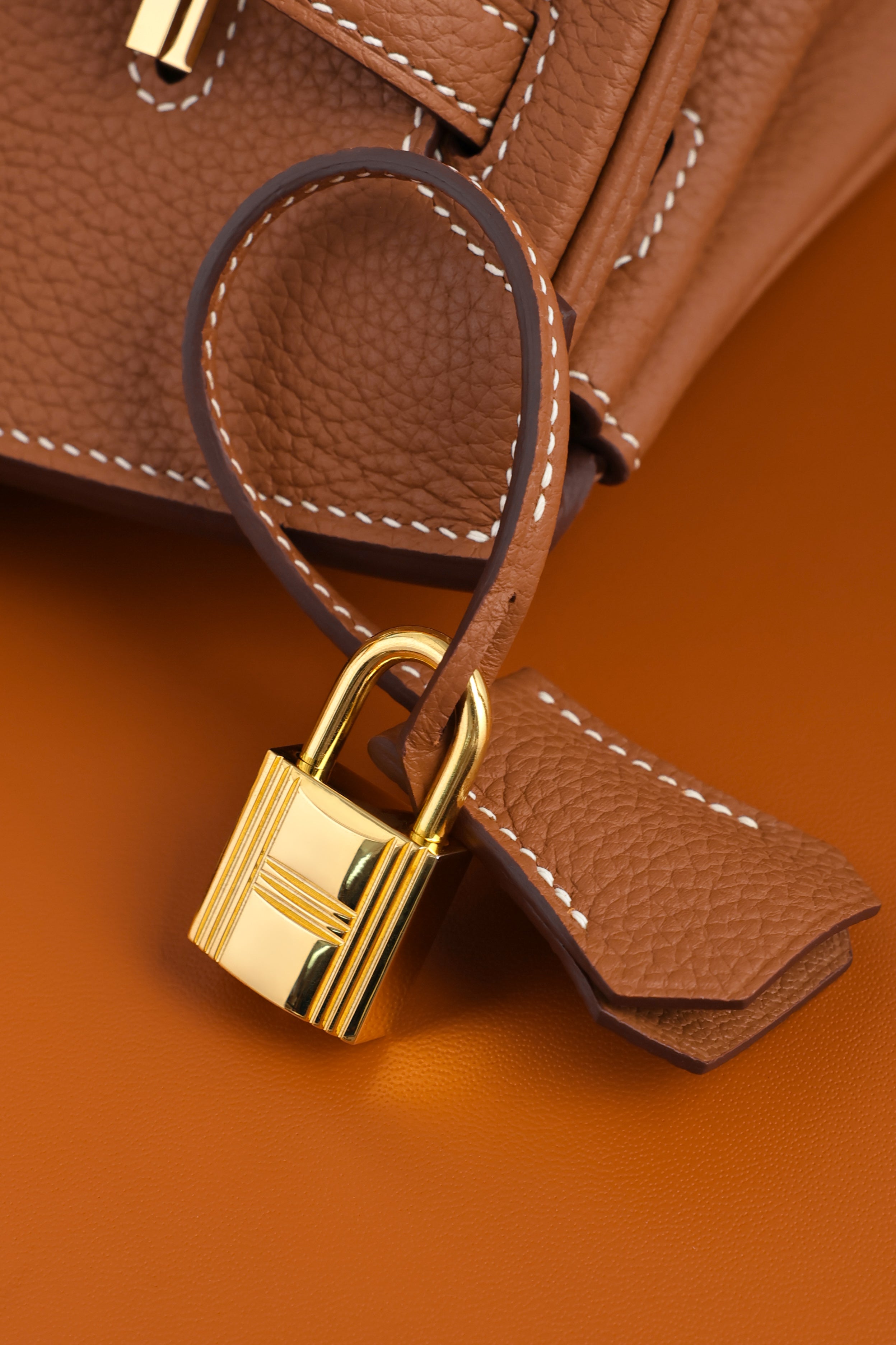 Birkin- All Handmade Golden / Sliver Golden brown swift leather