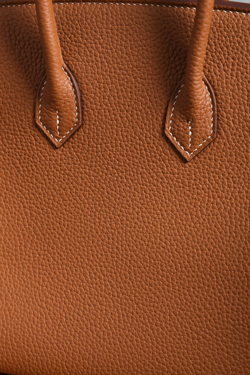 Birkin- All Handmade Golden / Sliver Golden brown swift leather