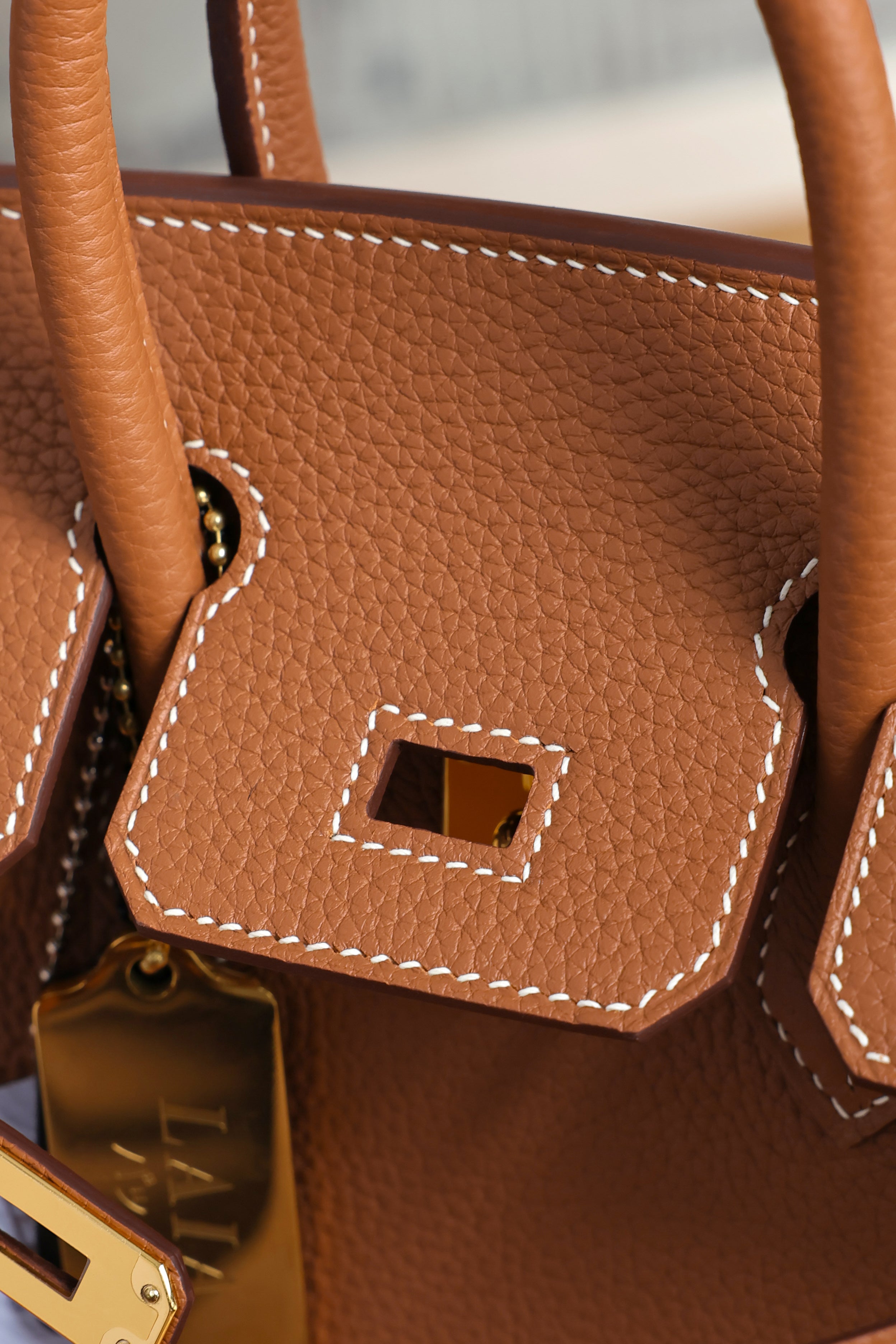 Birkin- All Handmade Golden / Sliver Golden brown swift leather