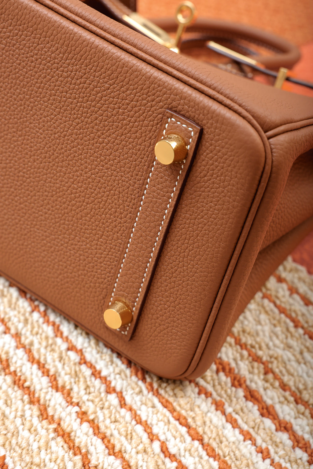 Birkin- All Handmade Golden / Sliver Golden brown swift leather