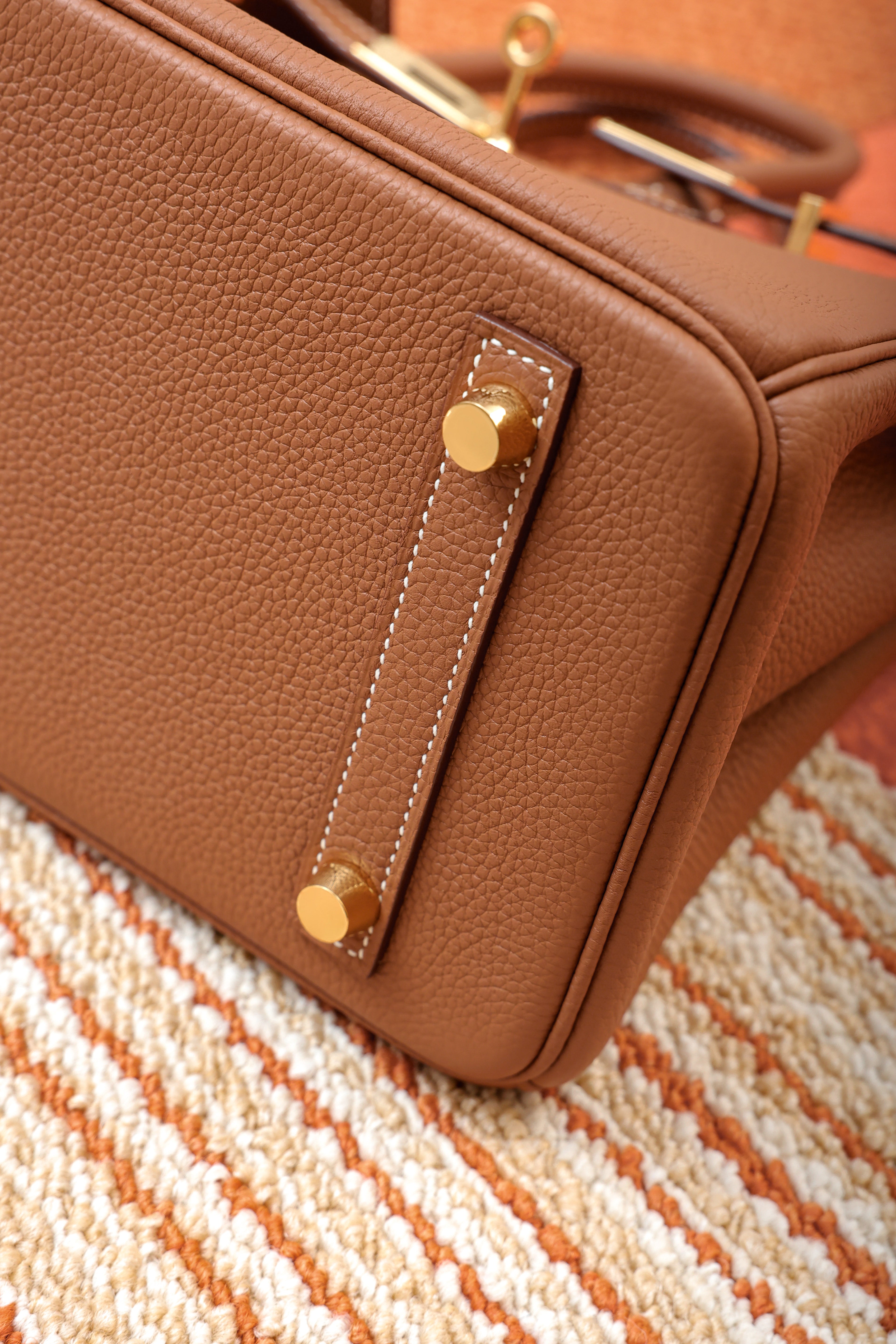 Birkin- All Handmade Golden / Sliver Golden brown swift leather