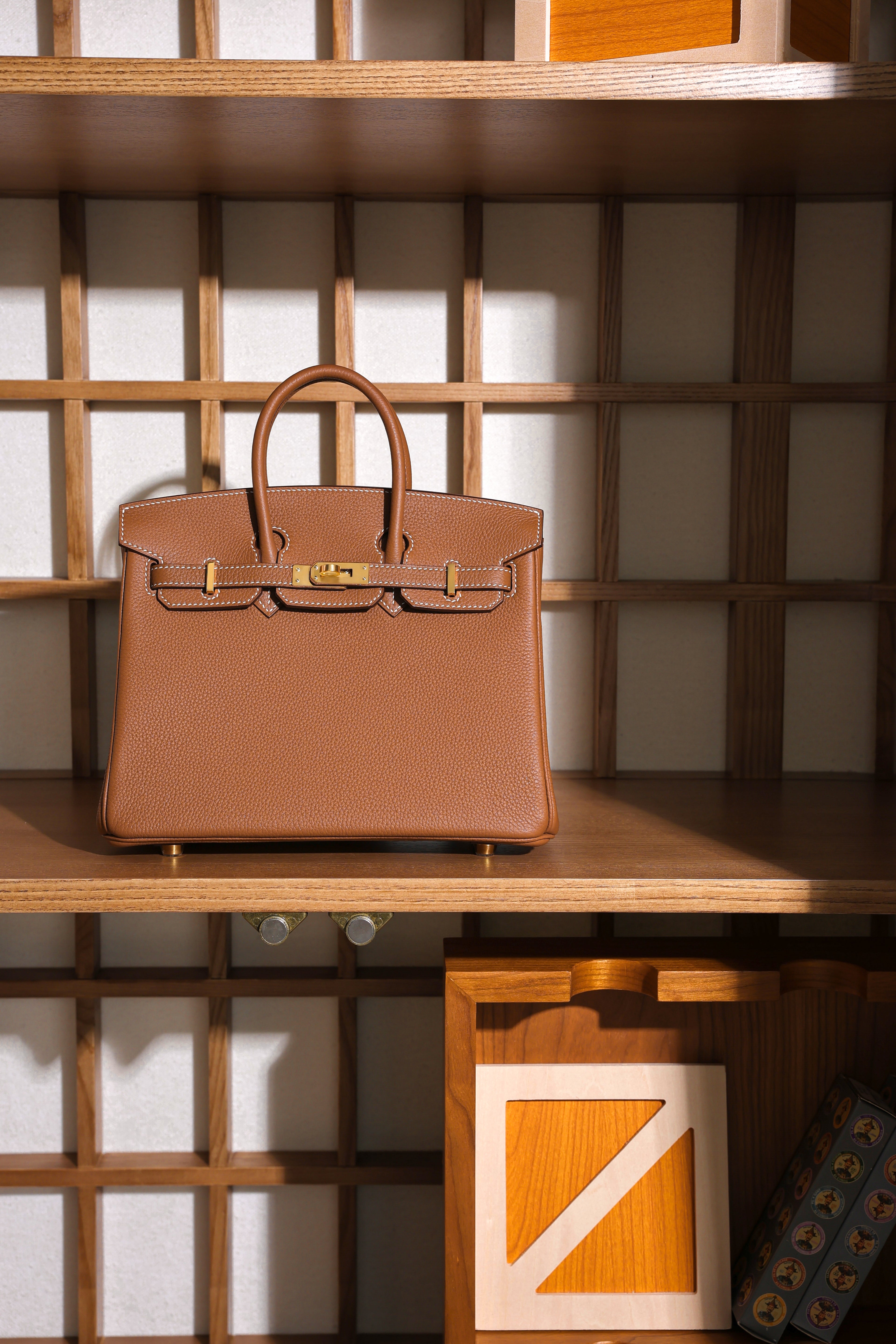 Birkin- All Handmade Golden / Sliver Golden brown swift leather