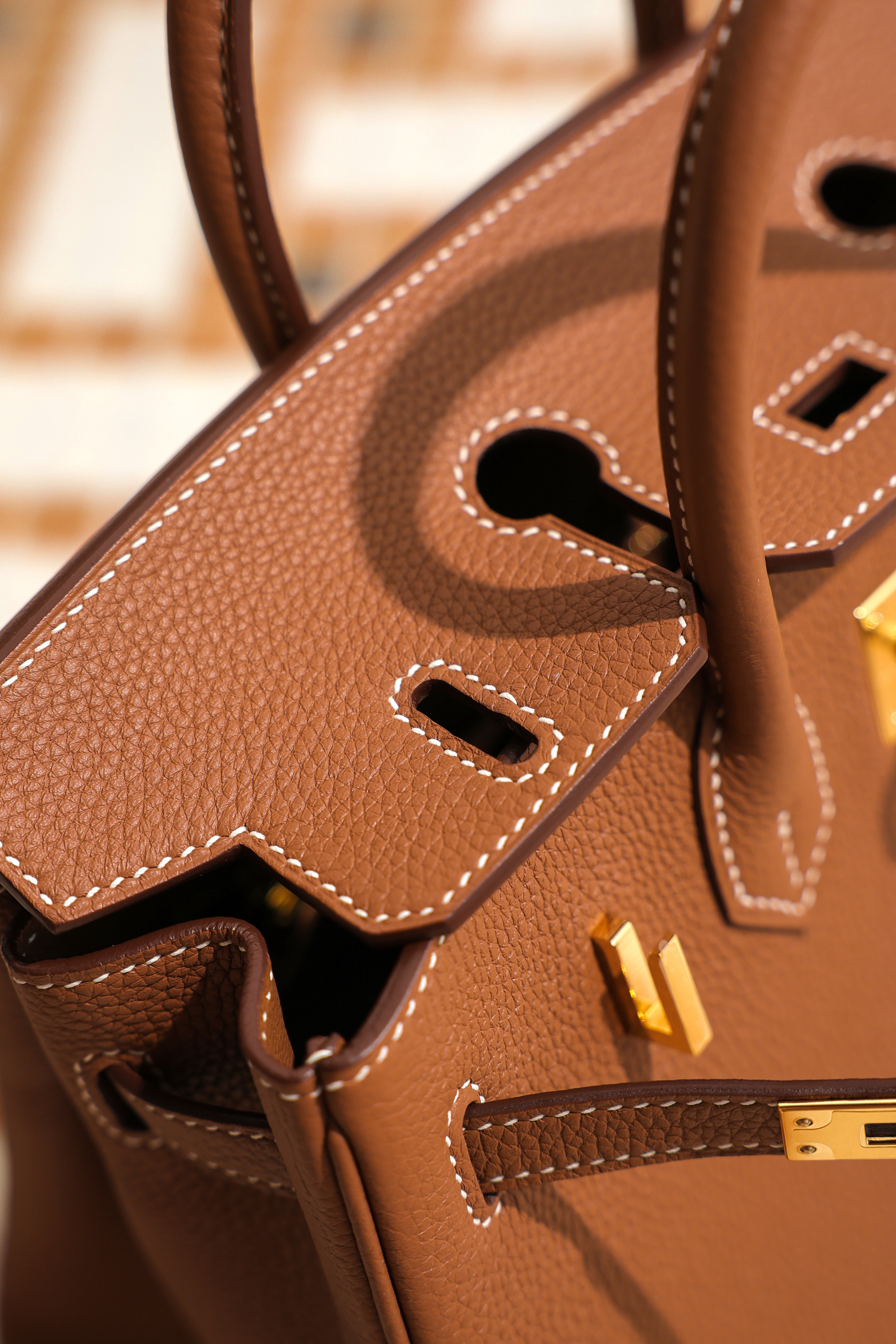 Birkin- All Handmade Golden / Sliver Golden brown swift leather