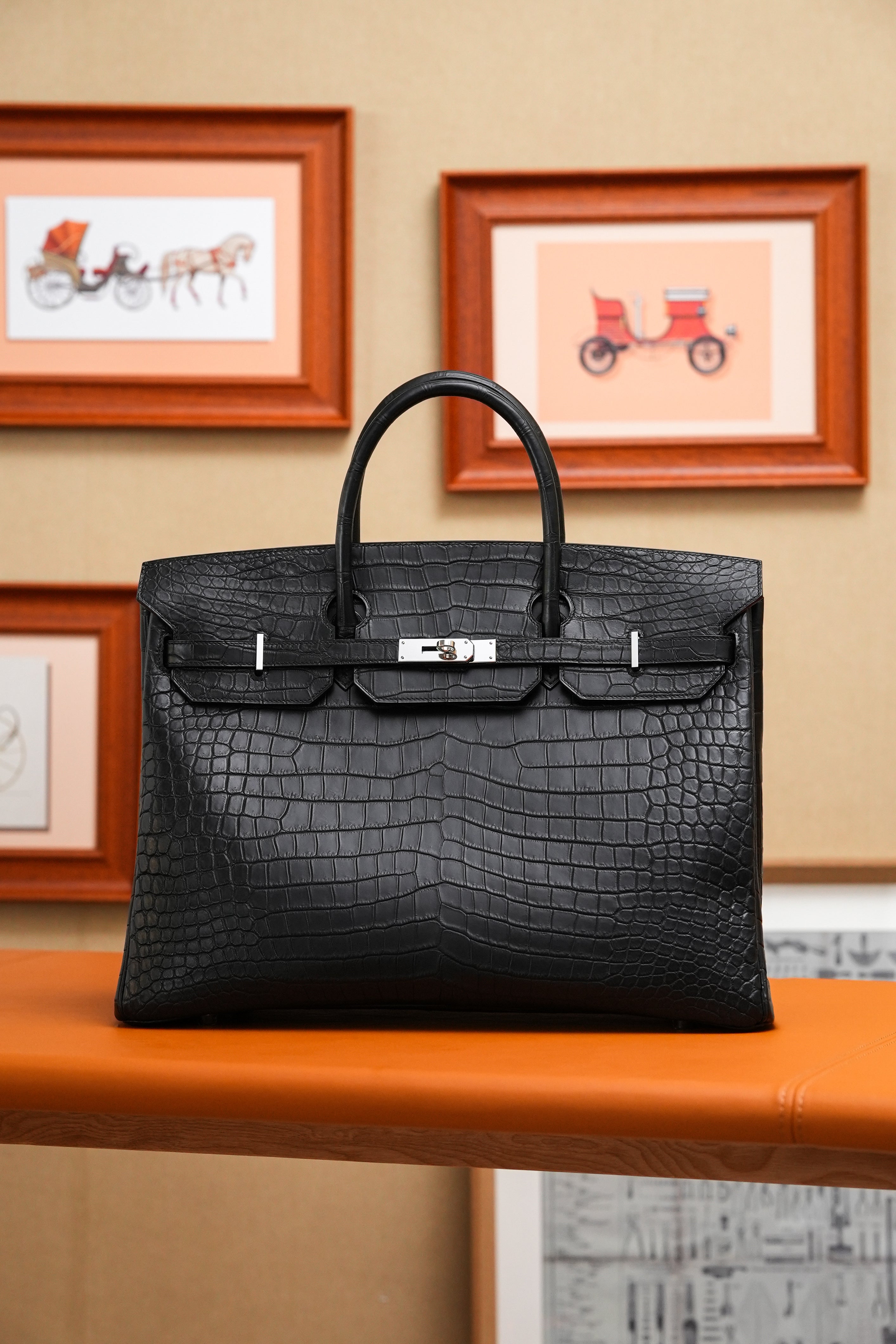 BK-2024 All Handmade Golden / Sliver Hardware Nior Matte Nile crocodile leather