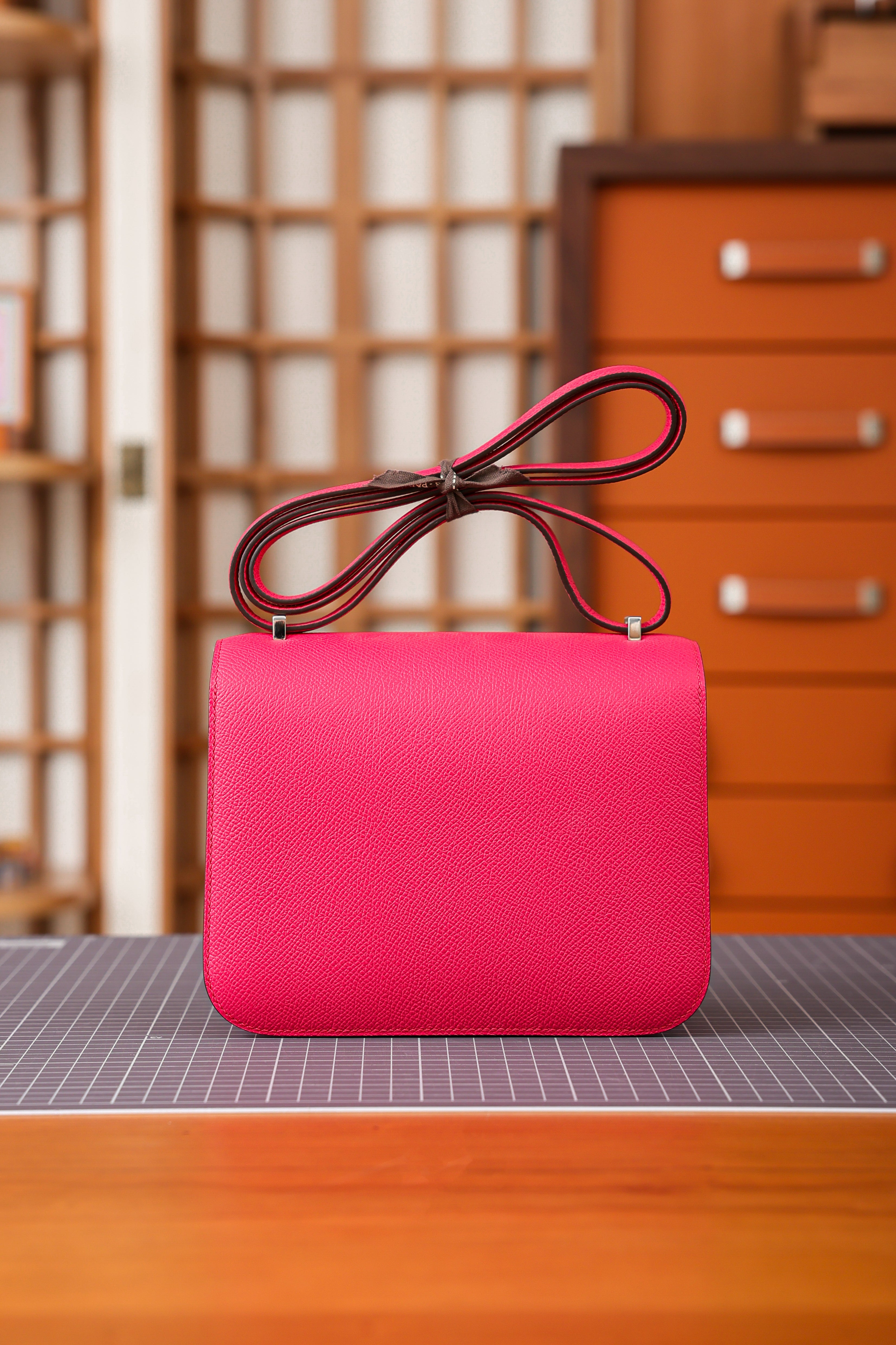 Constance- All Handmade Golden / Sliver Hardware Rose Lipsur Ep/Crocodile eather