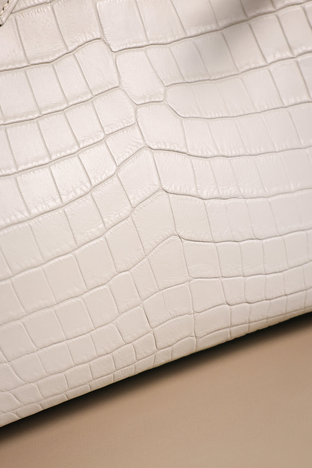 BK-2024 All Handmade Golden / Sliver Hardware Blanc Matte Nile crocodile leather