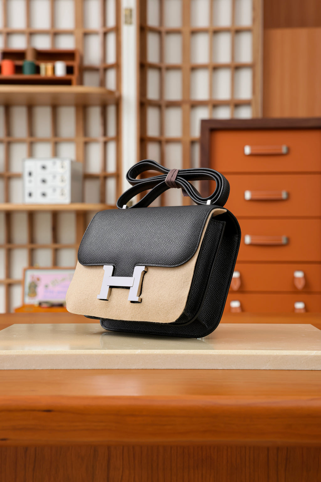 Constance- All Handmade Golden / Sliver Hardware Noir Ep eather