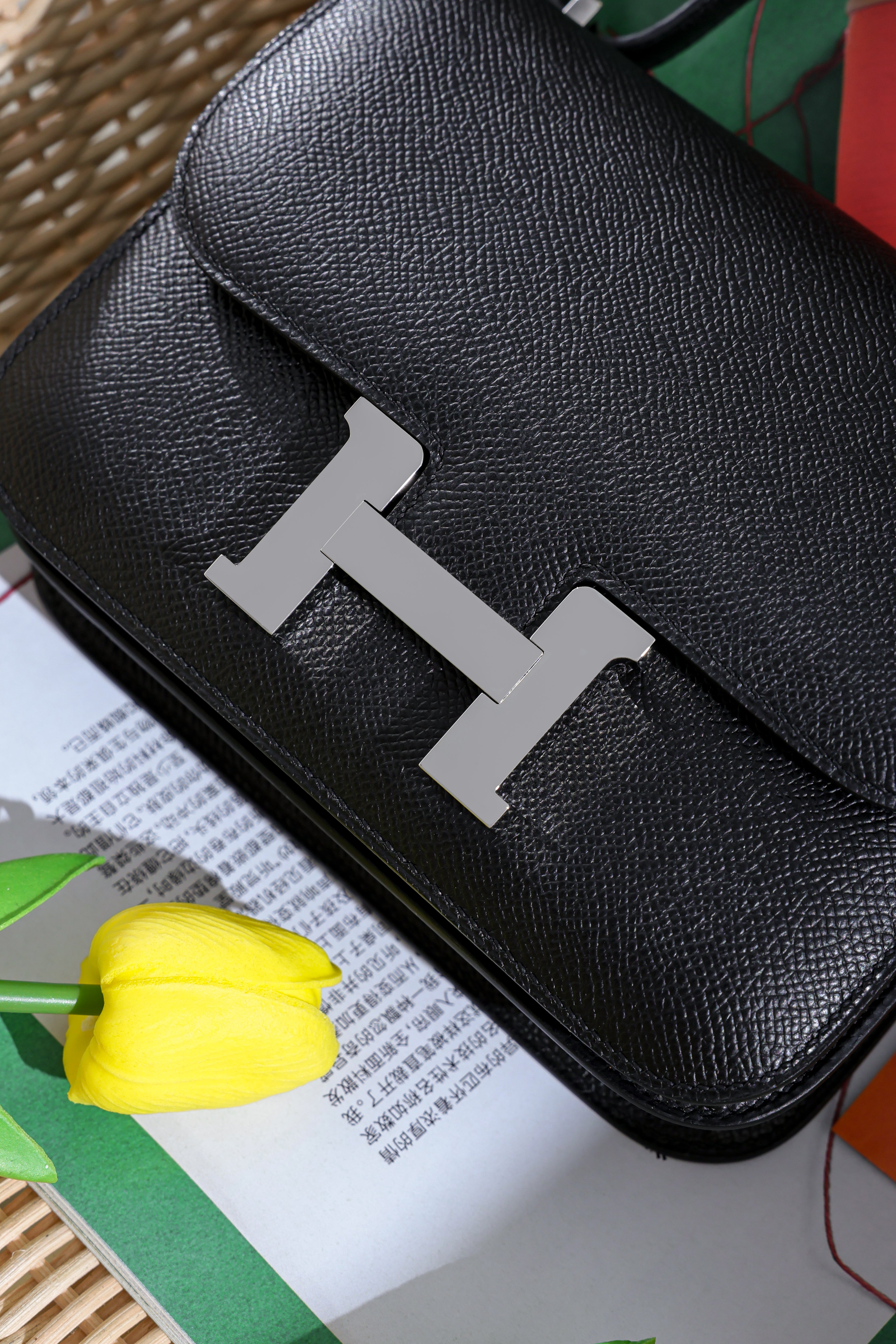 Constance- All Handmade Golden / Sliver Hardware Noir Ep eather