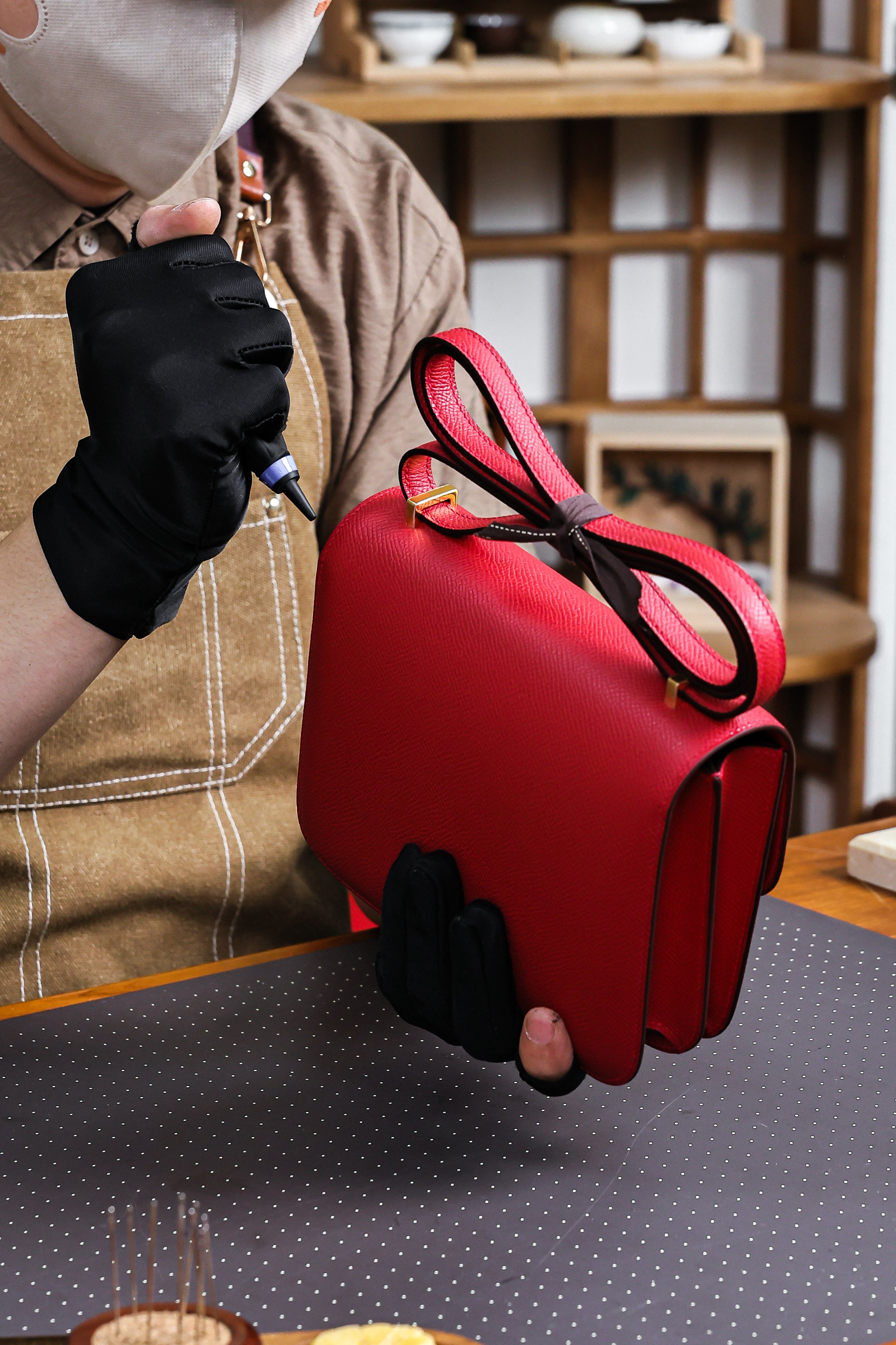 Constance- All Handmade Golden / Sliver Hardware  Rouge Casaque Ep eather