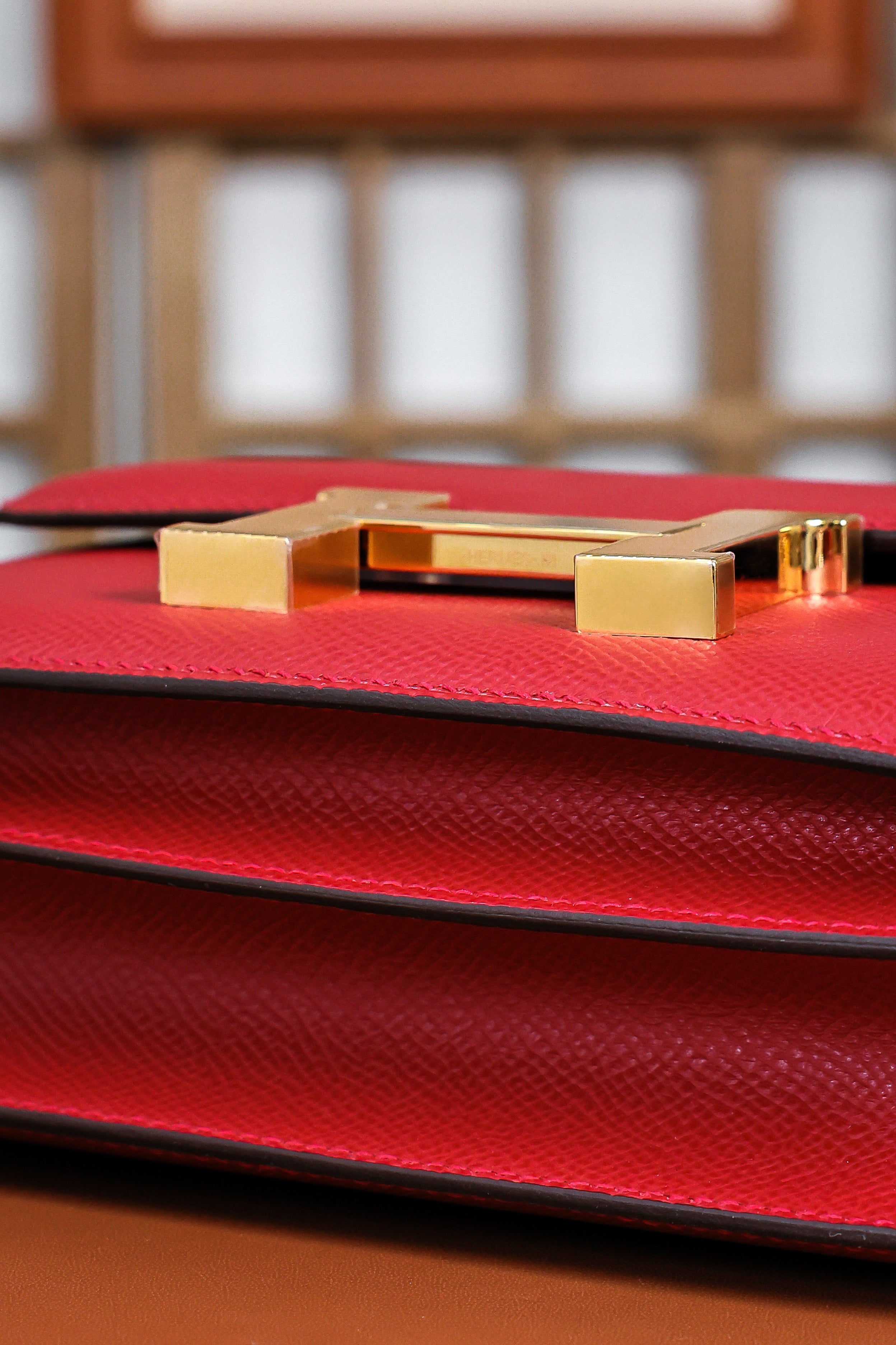 Constance- All Handmade Golden / Sliver Hardware  Rouge Casaque Ep eather