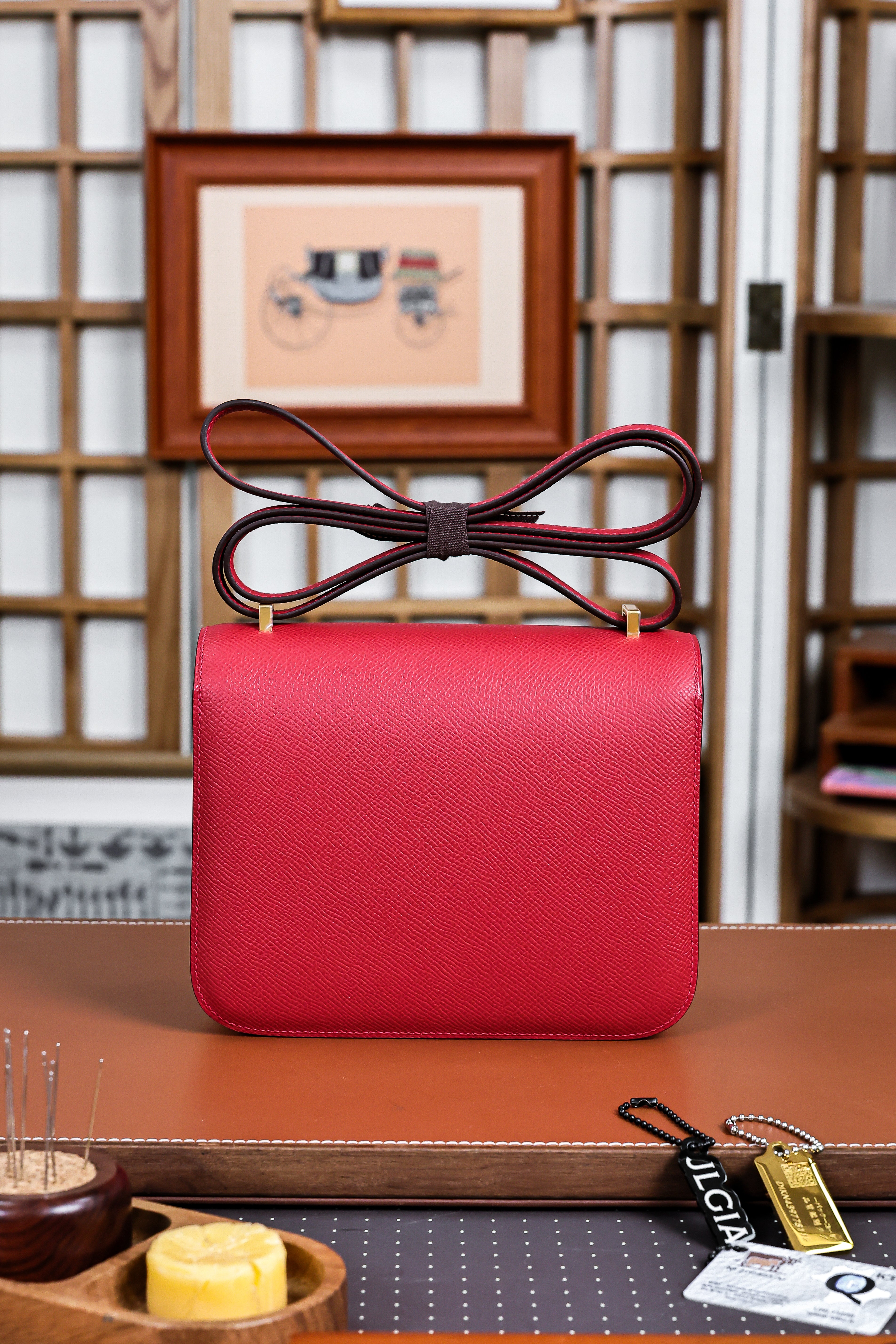 Constance- All Handmade Golden / Sliver Hardware  Rouge Casaque Ep eather