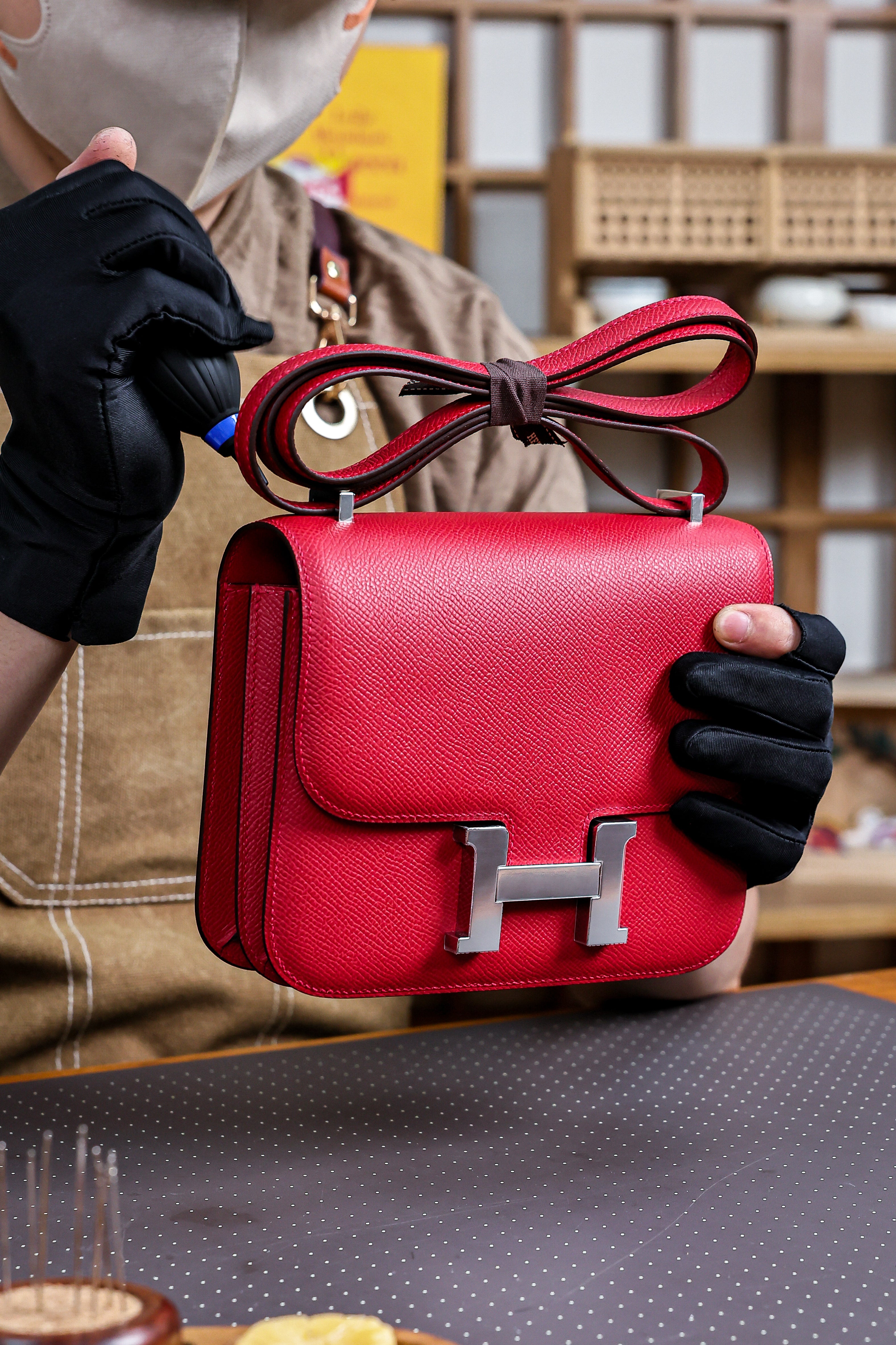 Constance- All Handmade Golden / Sliver Hardware  Rouge Casaque Ep eather