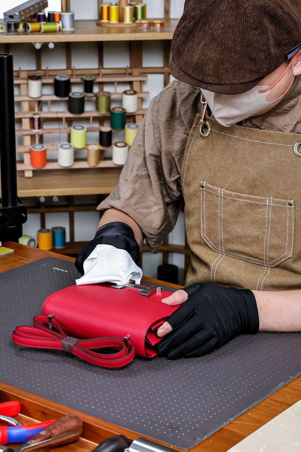 Constance- All Handmade Golden / Sliver Hardware  Rouge Casaque Ep eather