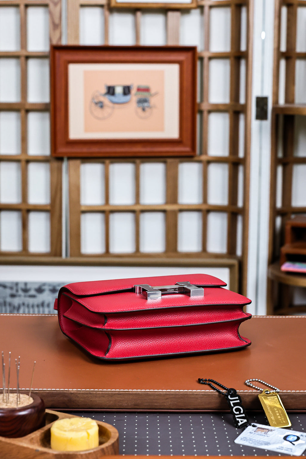 Constance- All Handmade Golden / Sliver Hardware  Rouge Casaque Ep eather