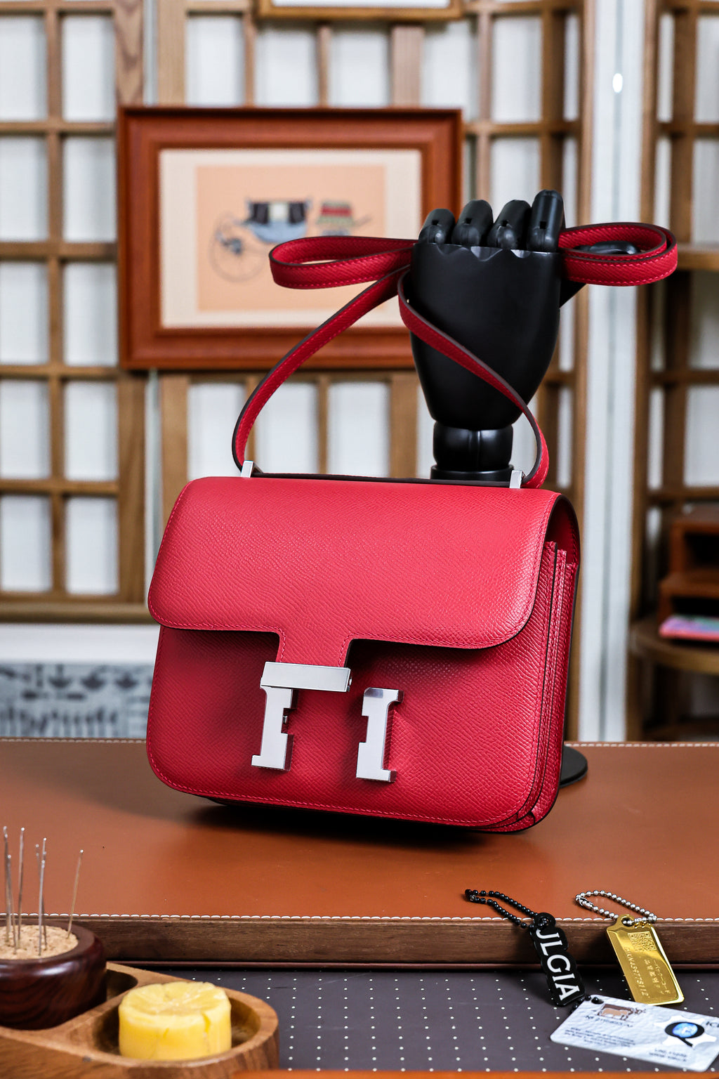 Constance- All Handmade Golden / Sliver Hardware  Rouge Casaque Ep eather