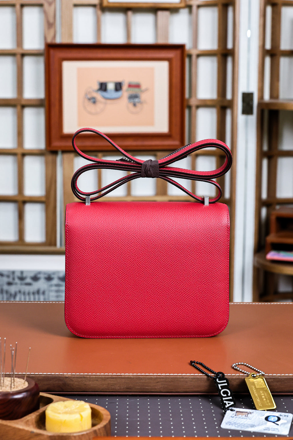 Constance- All Handmade Golden / Sliver Hardware  Rouge Casaque Ep eather